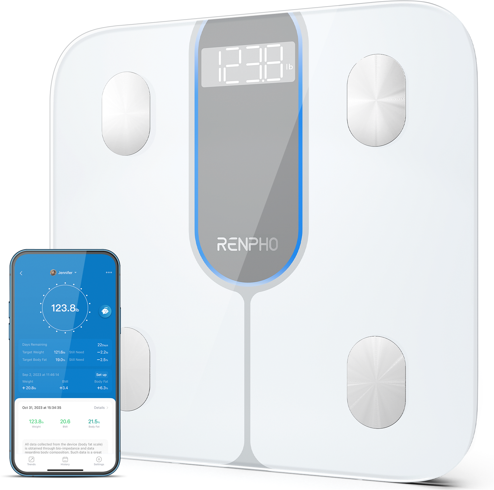 Renpho Körper-Analyse-Waage "Elis 1C Smart Body Scale A033" Smarte Körperan günstig online kaufen
