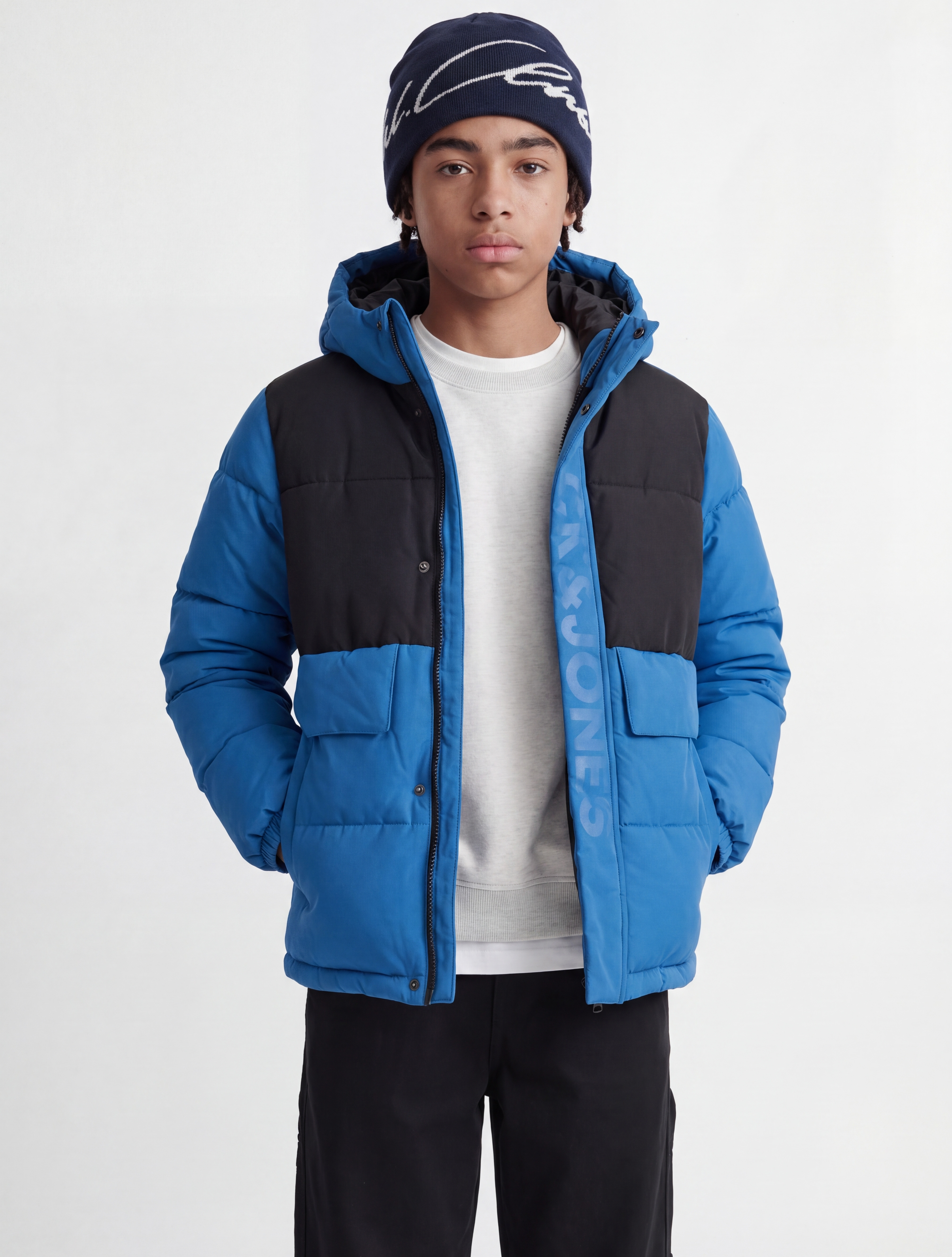 Jack & Jones Junior Steppjacke "JCOSPEED PUFFER SN JNR" mit Kapuze Polyester, regular fit