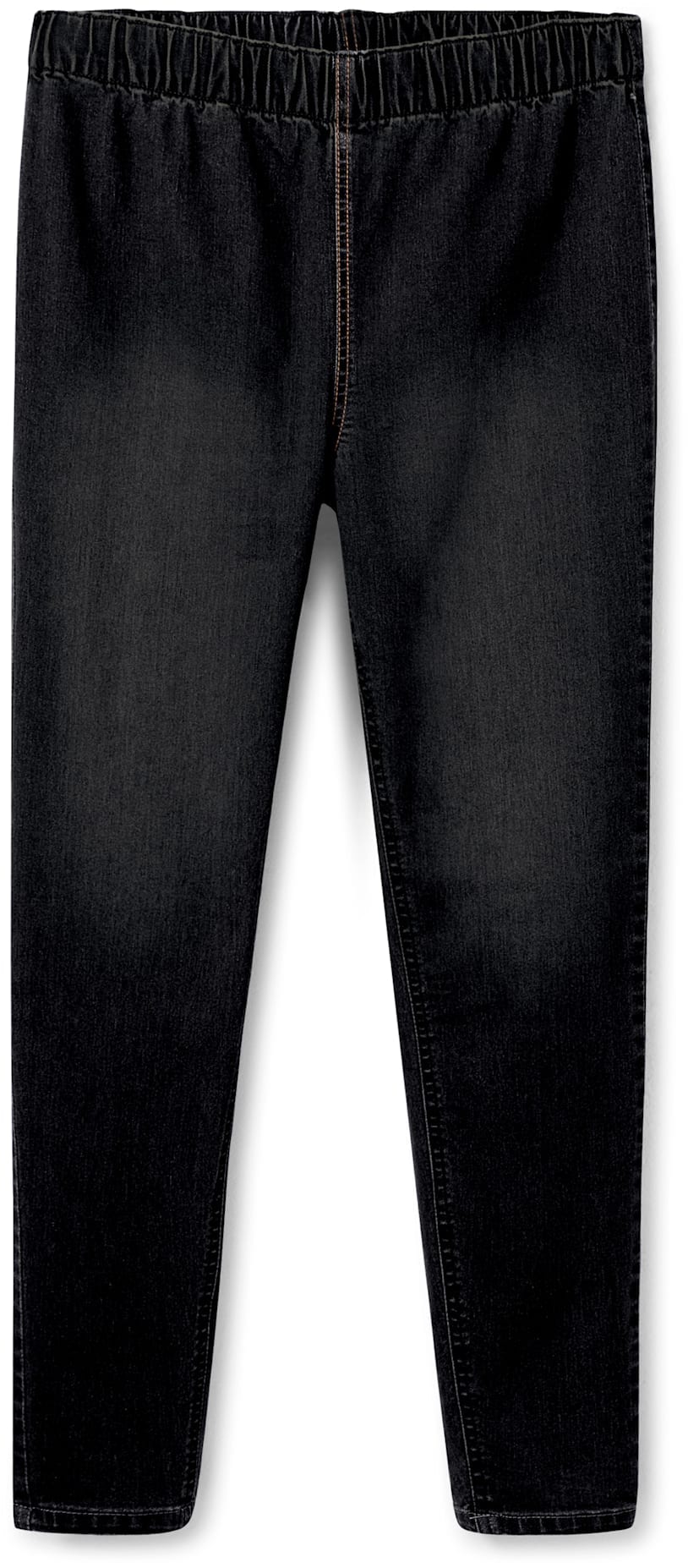 Jeansleggings SHEEGO, Damen, Gr. 44, Normalgrößen, schwarz (schwarz denim), 81% Baumwolle, 17% Polyester, 2% Elasthan, unifarben, lang, Jeans 3