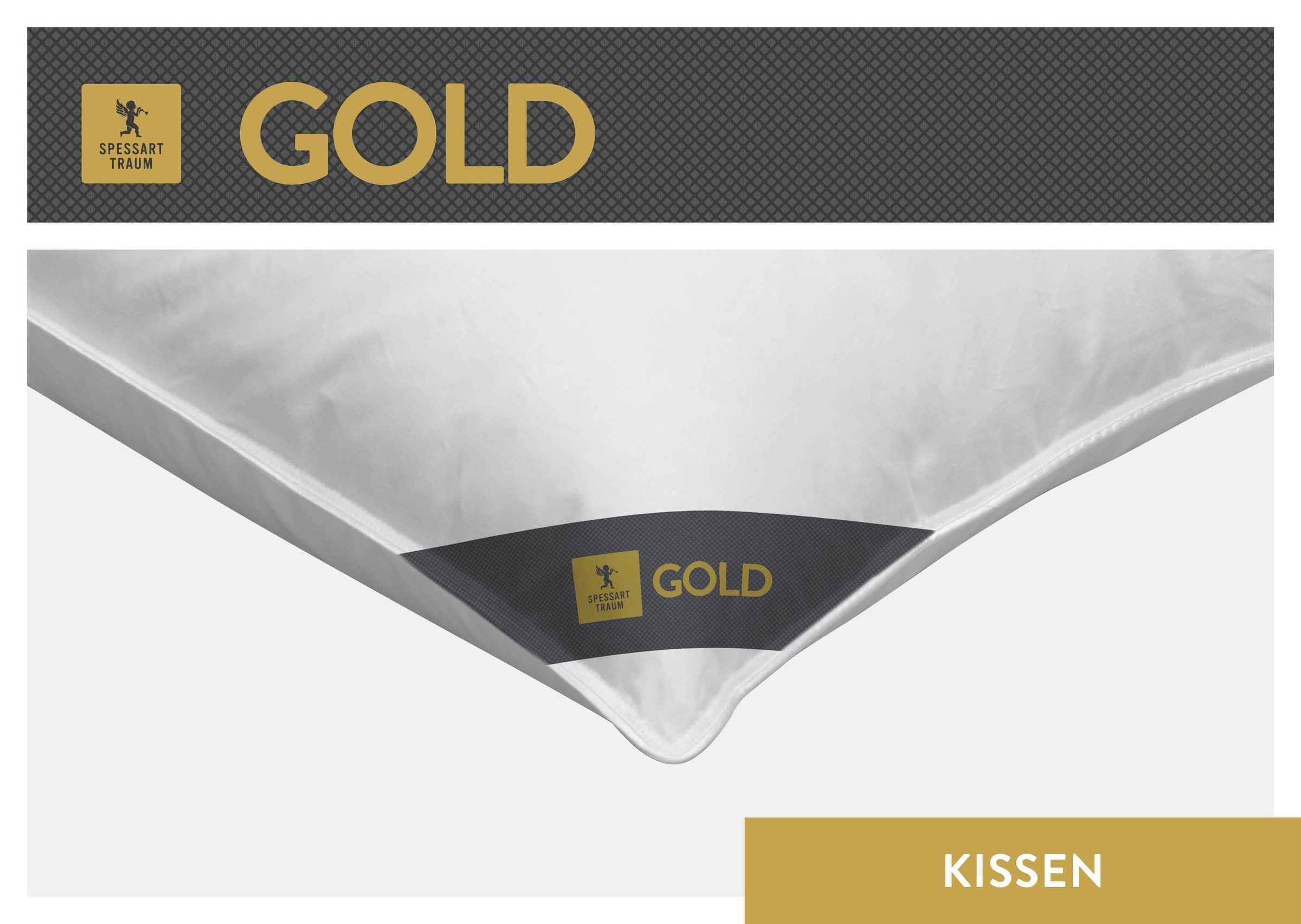 Thumbnail - SPESSARTTRAUM Gänsefederkopfkissen "Gold" Füllung: 70Gaensefedern30Gaensedaunen 1 Stk. tlg. hergestellt in Deutschland, ...