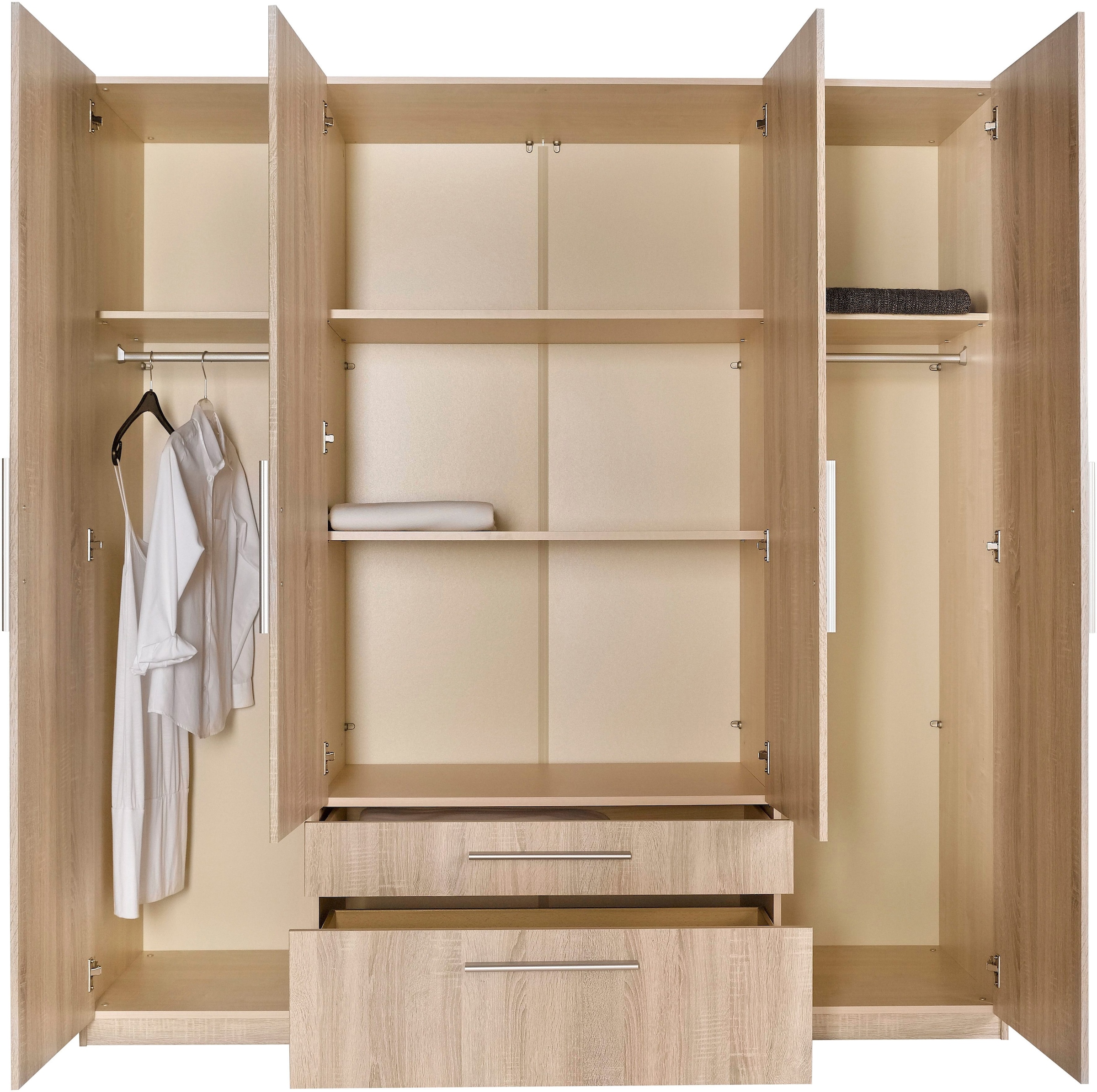 priess Kleiderschrank, 1-bis 5-türig, mit silberfarbigen Applikationen