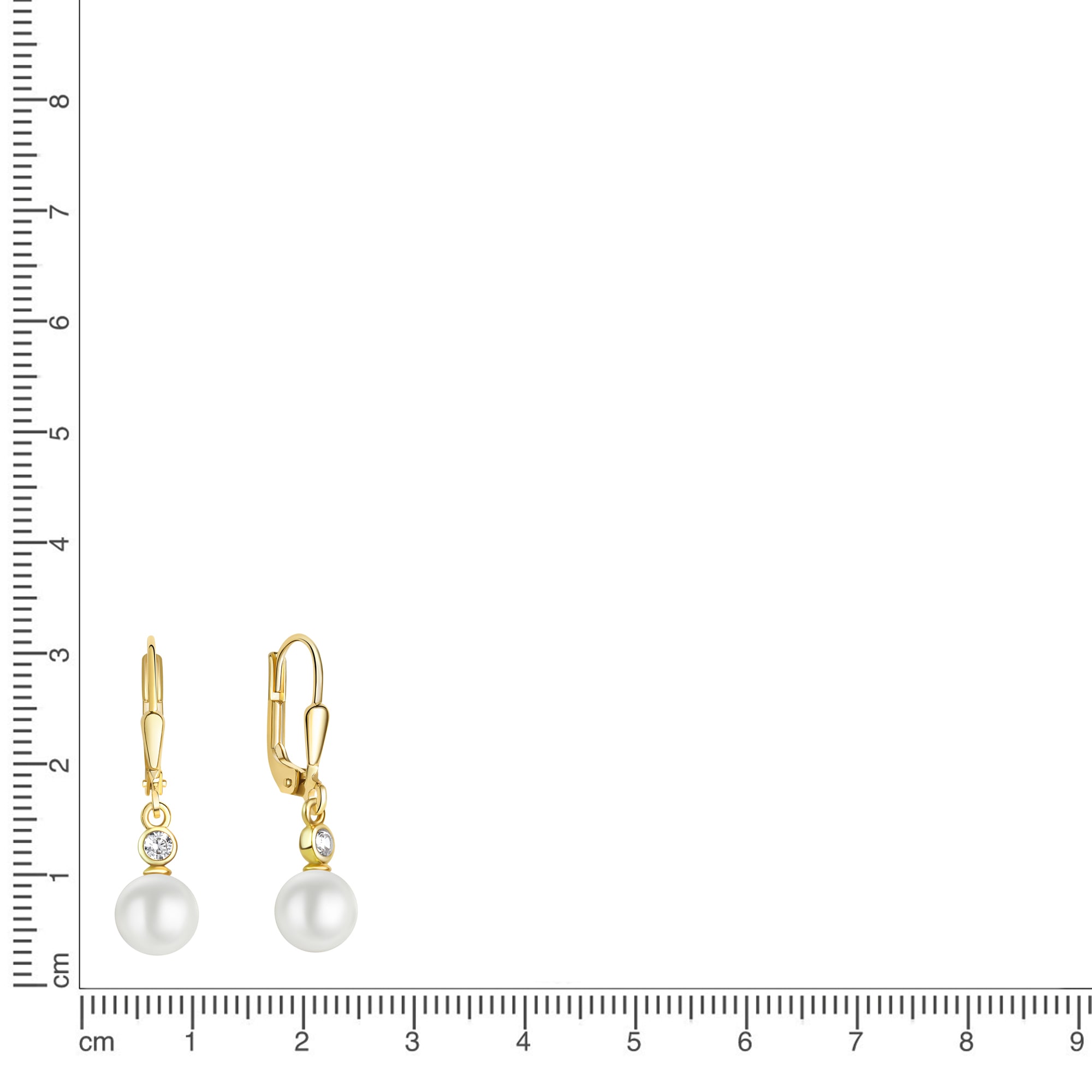 Vivance Paar Ohrhänger »333/- Gelbgold Zirkonia und Süßwasserzuchtperle«