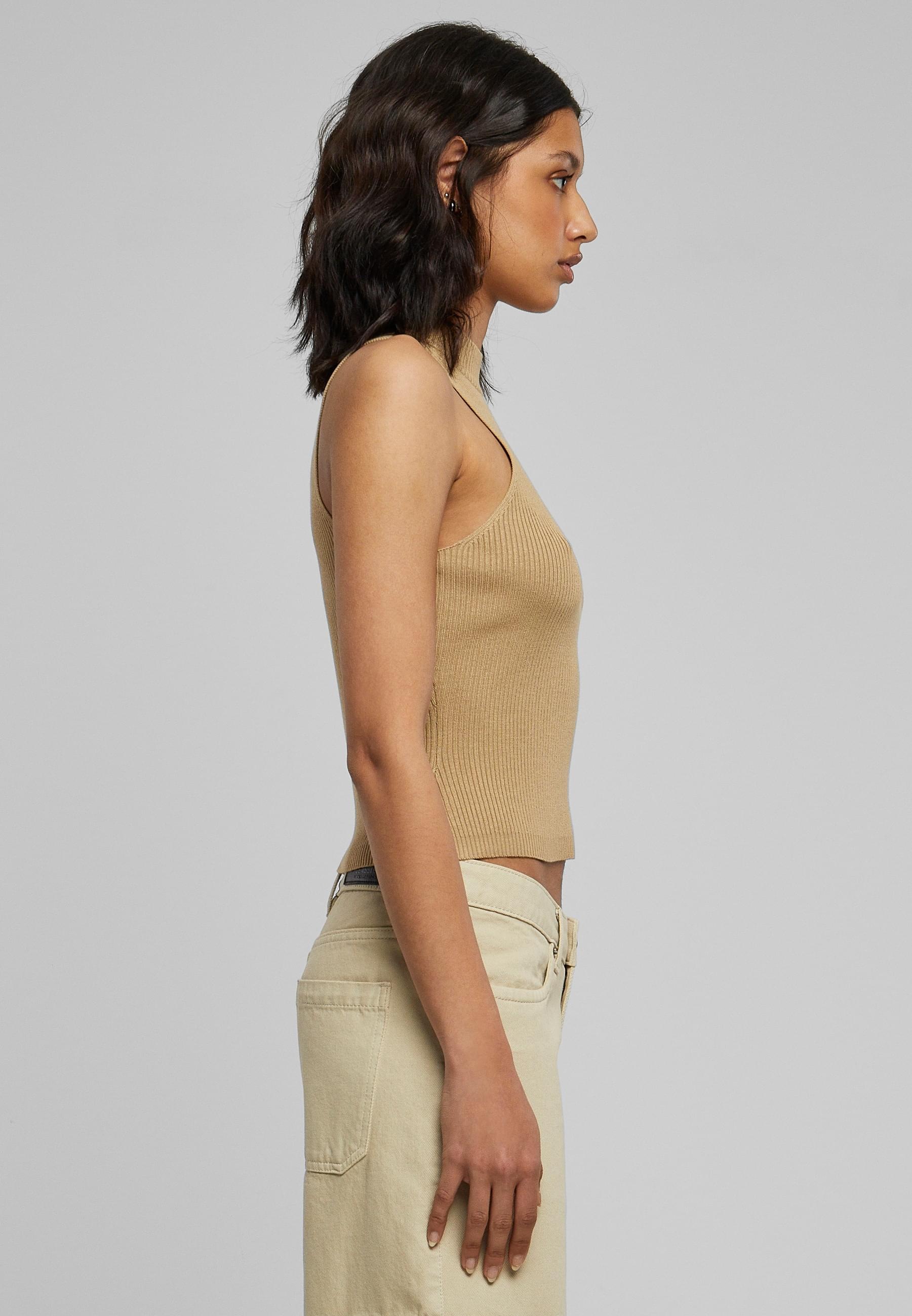 URBAN CLASSICS Muskelshirt »Urban Classics Damen Ladies Short Rib Knit Turtleneck Top«, (1 tlg.)
