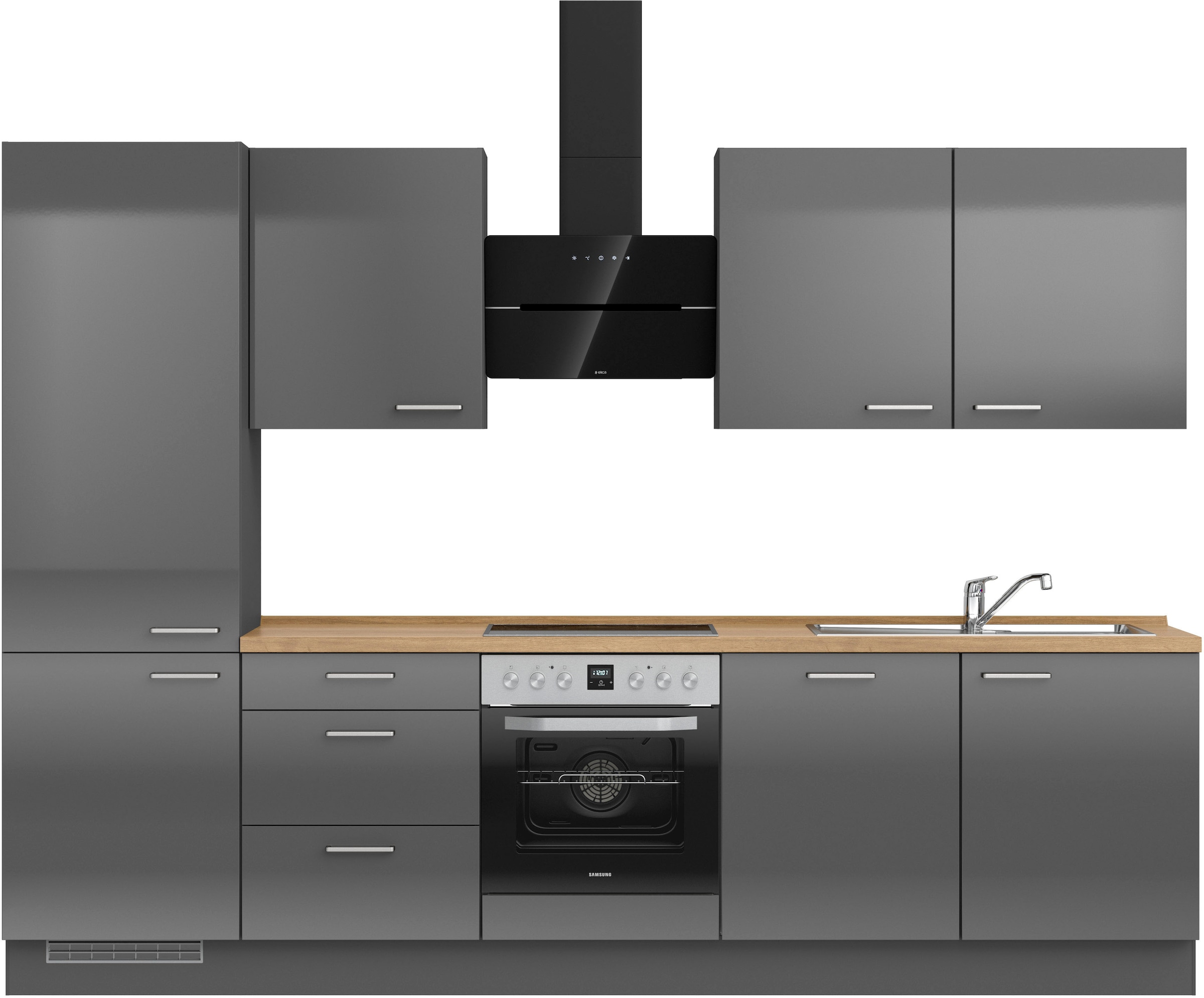 nobilia ""Flash II", NEU: individuell anpassbar mit gratis Profi-Beratung" vormontiert, Breite 300 cm, Ausrichtung wählbar, wahlw. mit E-Geräten