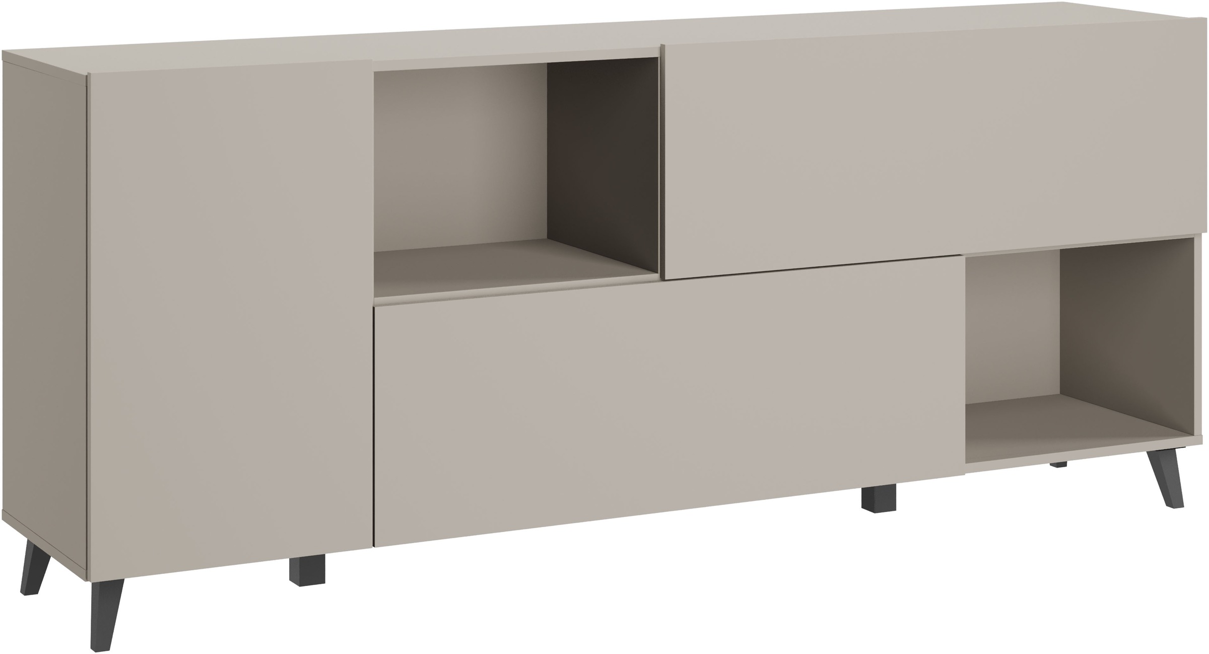 Home affaire Sideboard »Phuket, Kommode mit 1 Tür, 2 Klappen und offenen Fächern« 1 Stk. tlg. 180 cm breit, modernes Design mit viel Stauraum
