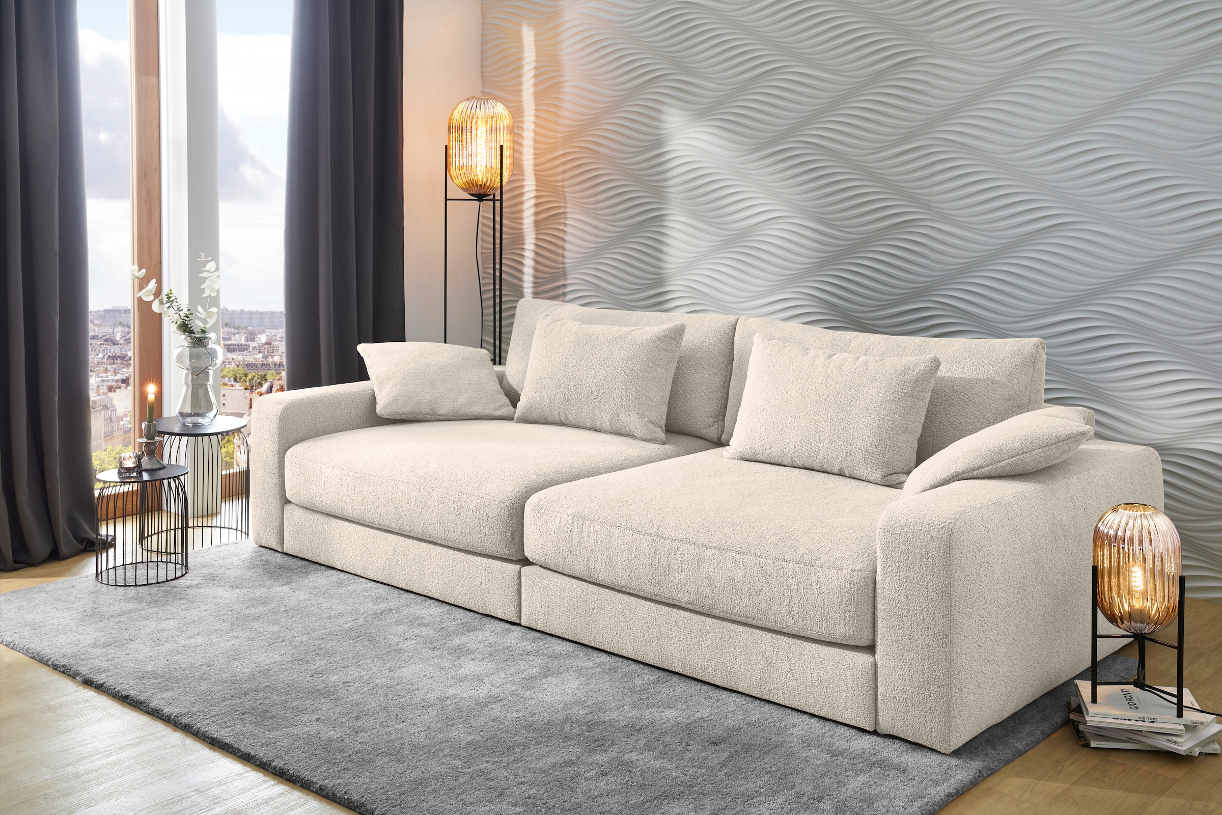 Jockenhöfer Gruppe "Milano XXL, B: 290 cm, Megasofa, Loungesofa" mit Zierkissen, Relaxfläche 120x240 cm, Federkern
