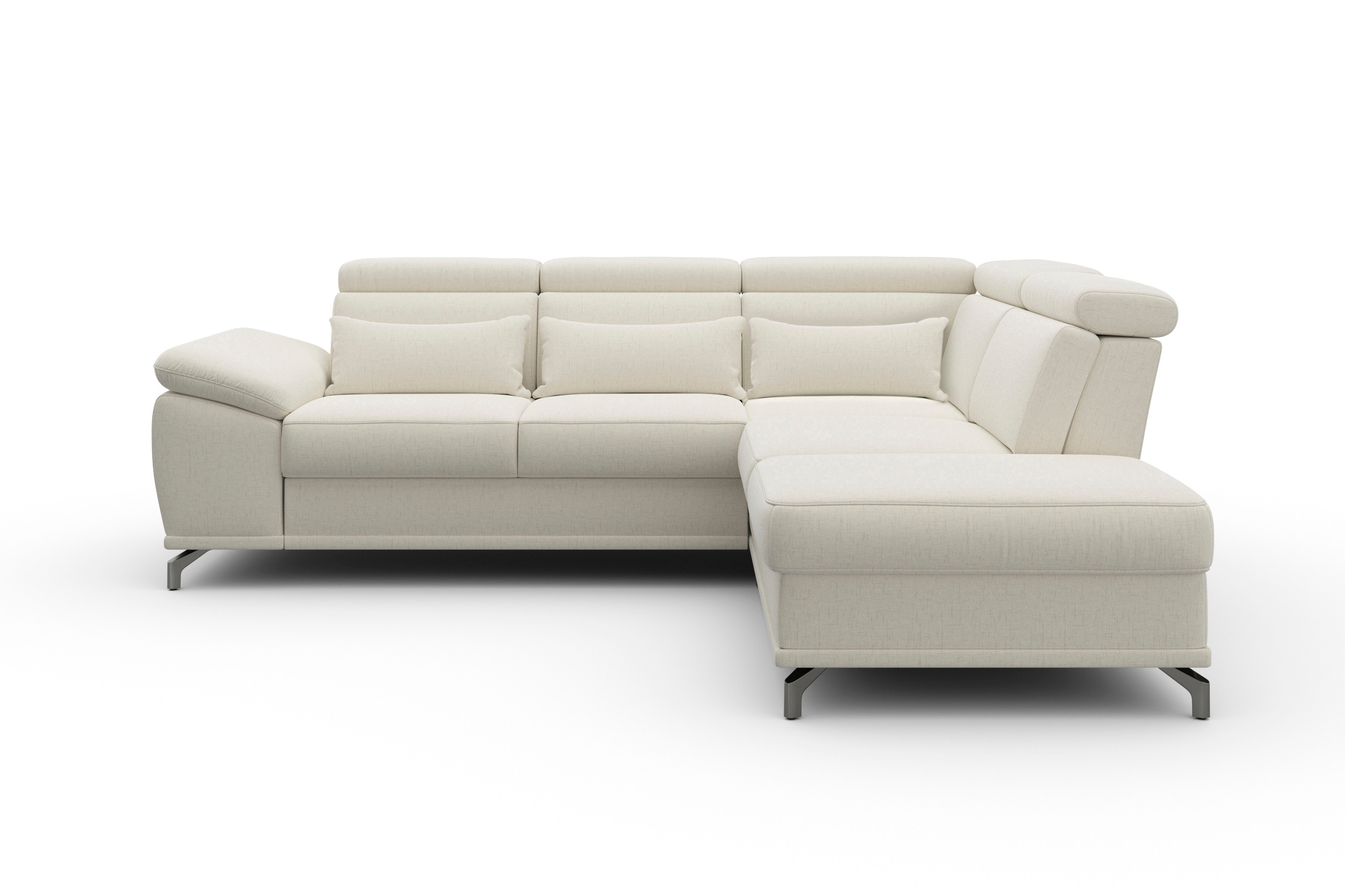 sit&more Ecksofa "Cabrio L-Form, B: 274 cm, mit Sitztiefen-, Arm- & Kopfteilverstellung" 3 Nierenkissen, Federkern, optional Schlaffunktion und Stauraum