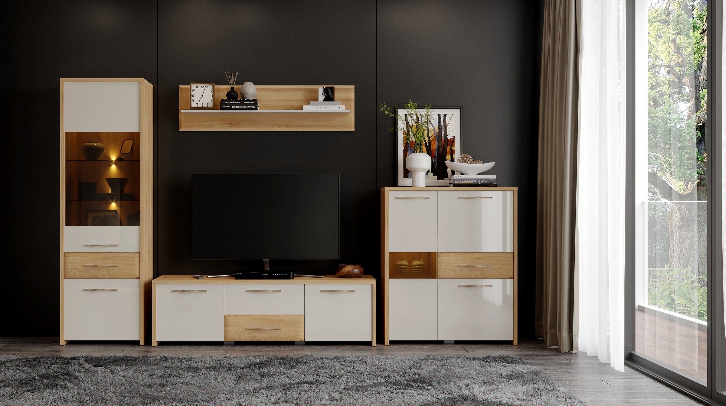 OTTO home Highboard "Gala" Kommode, Höhe 115 cm, UV lackiert, kratzfest, ho günstig online kaufen