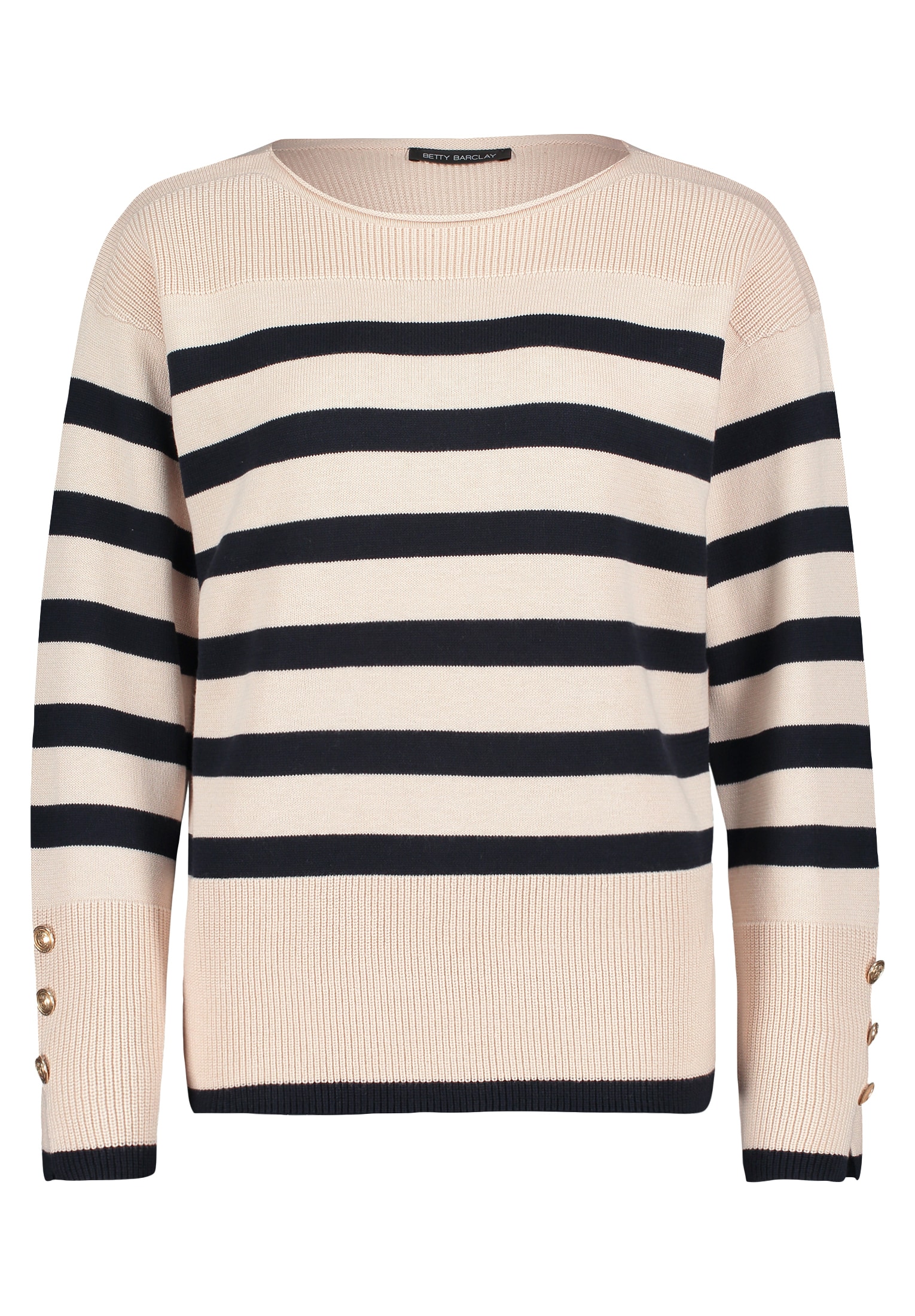 Betty Barclay Strickpullover »Betty Barclay Strickpullover mit Streifen«, (1 tlg.), Knöpfe