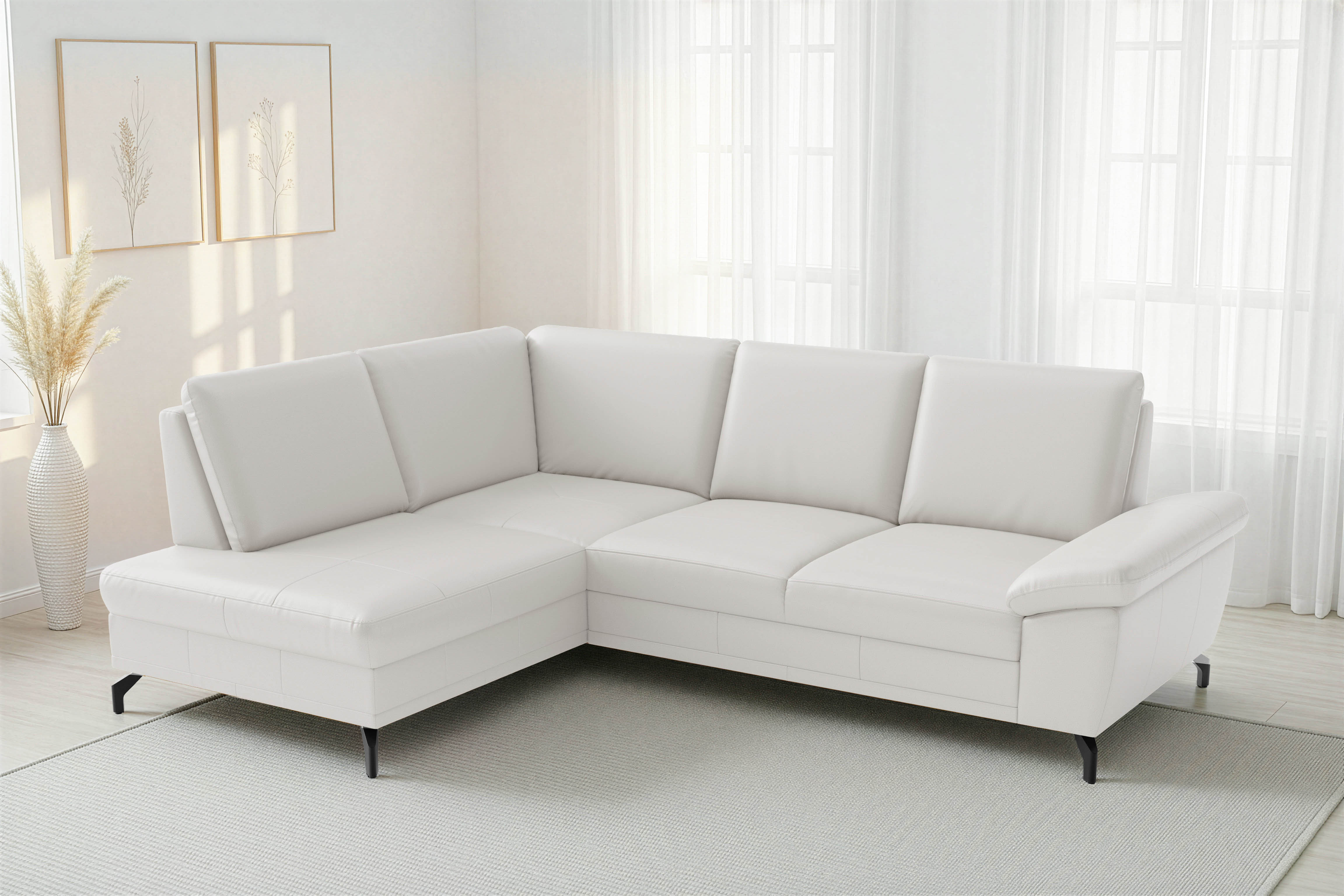 sit&more Ecksofa "Chelsea L-Form, B: 249 cm, Armteil- & Sitztiefenverstellung, Leder" optional mit Schlaffunktion und Bettkasten