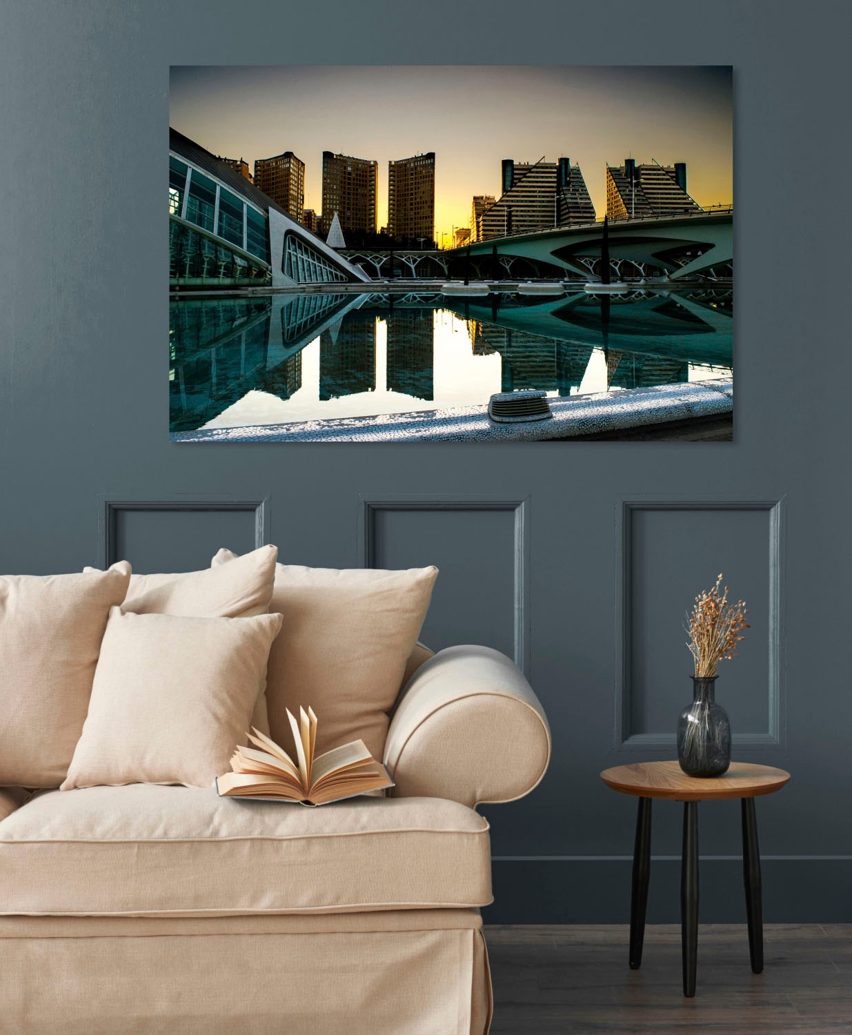 queence Acrylglasbild "Seebrücke" Elemente der Architektur  Gebäude  Skylin günstig online kaufen
