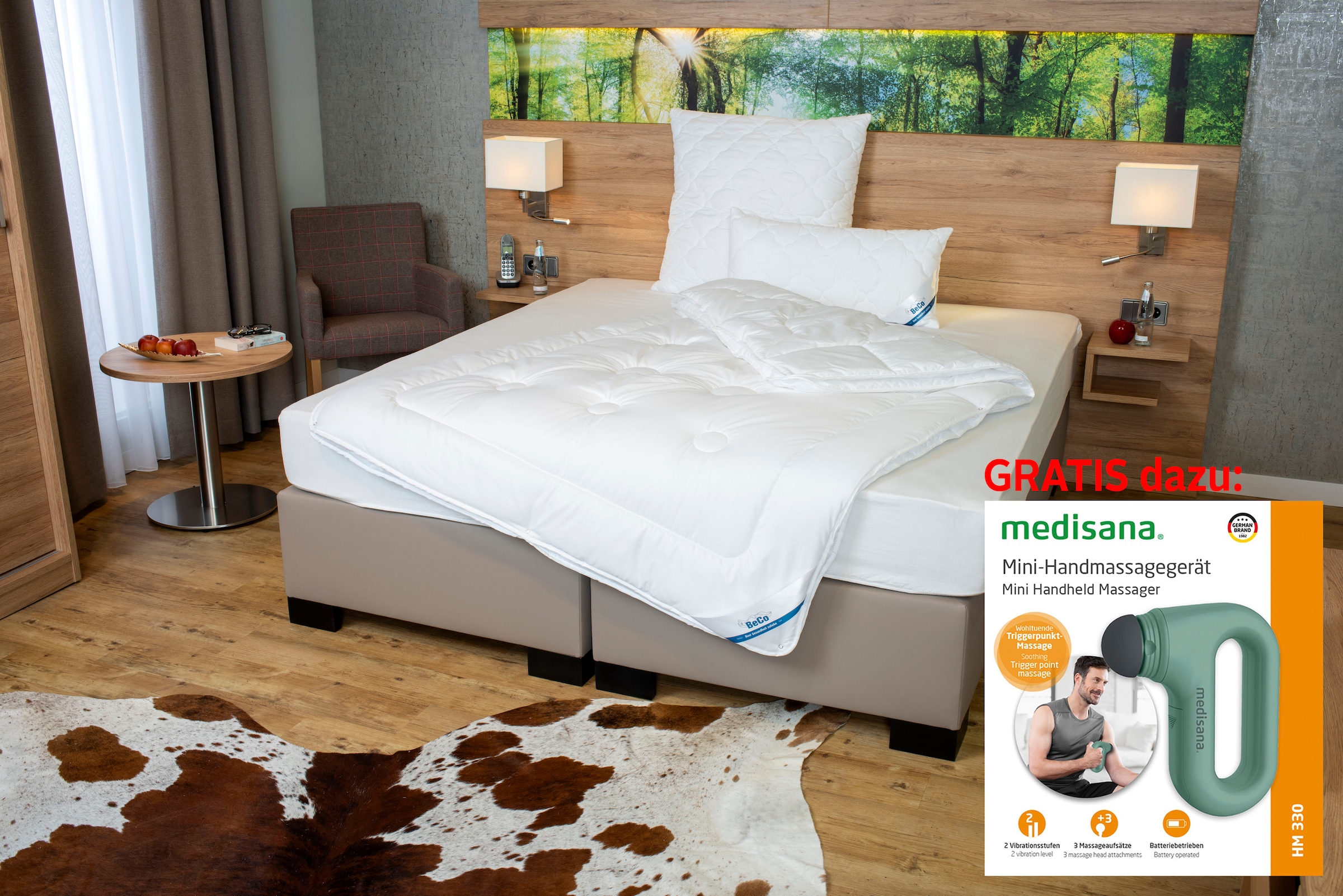 Beco Microfaserbettdecke + Microfaserkissen »Royal Soft Duo«, Bettdecken-Set mit Kopfkissen, 135x200 cm, Sommer oder Winter