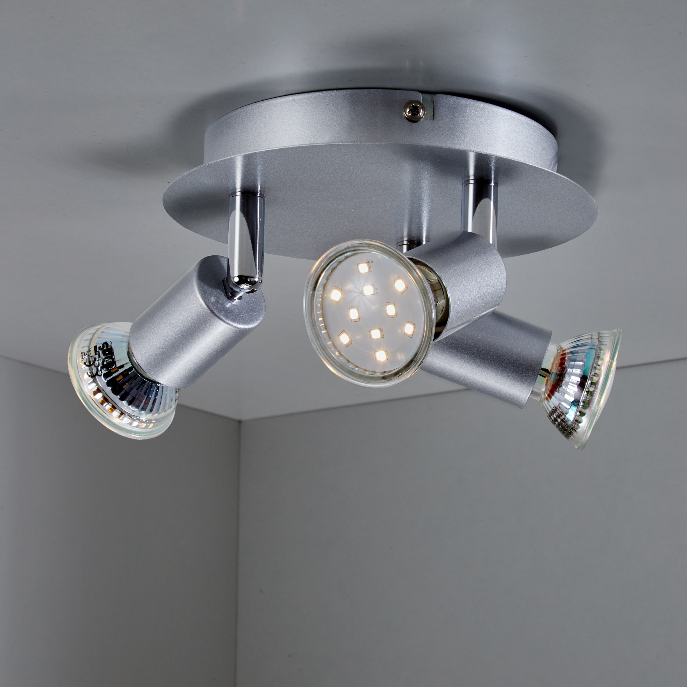 B.K.Licht LED Deckenspots »Lunis 3«, 3 flammig, Leuchtmittel GU10 | LED wechselbar, LED Deckenleuchte schwenkbar, inkl. 3W GU10 250LM GU10 warmweiß