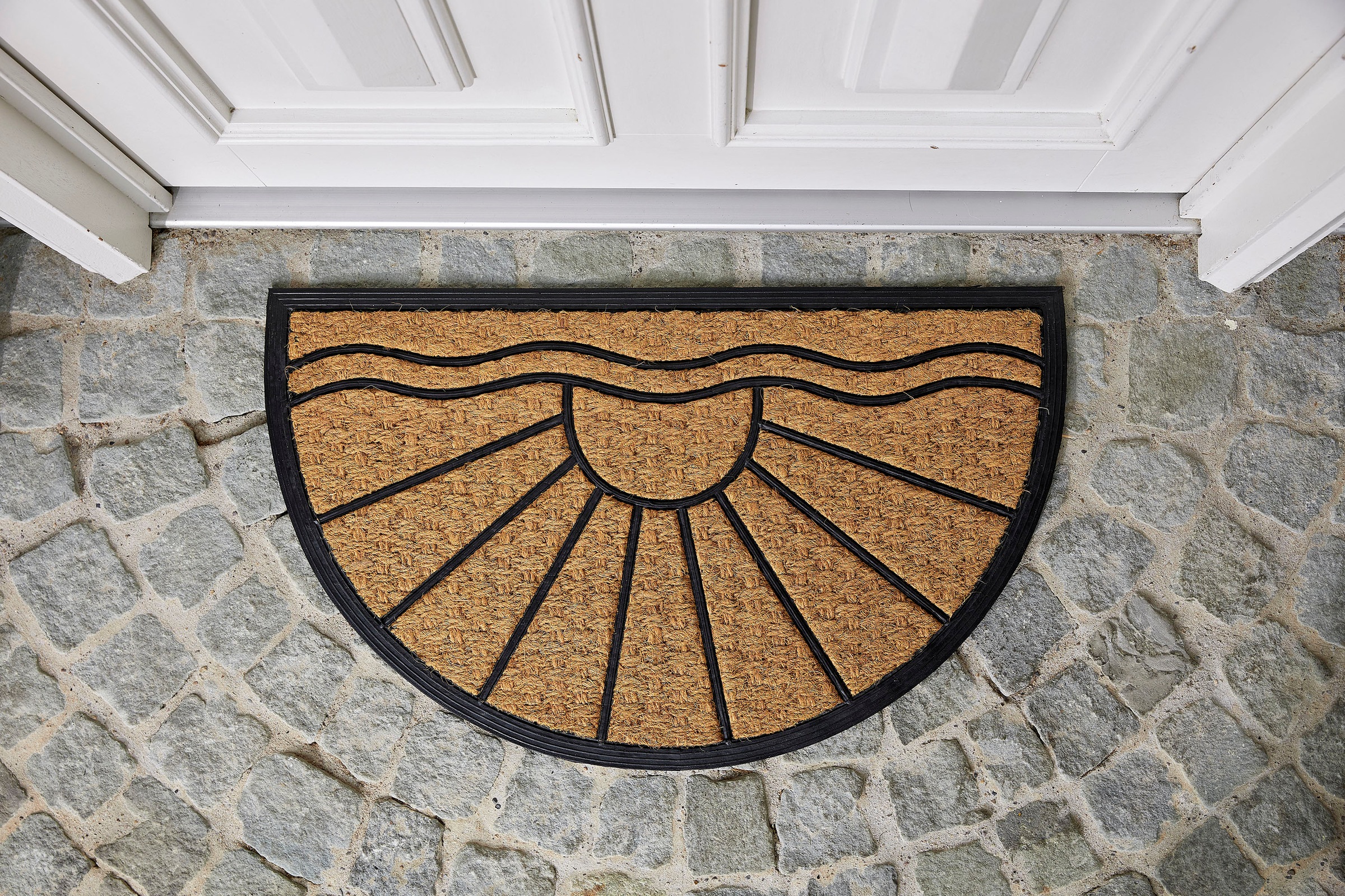 ASTRA Fußmatte "Coco Deluxe Light" halbrund 8 mm Höhe Türmatte, Kokos, ruts günstig online kaufen