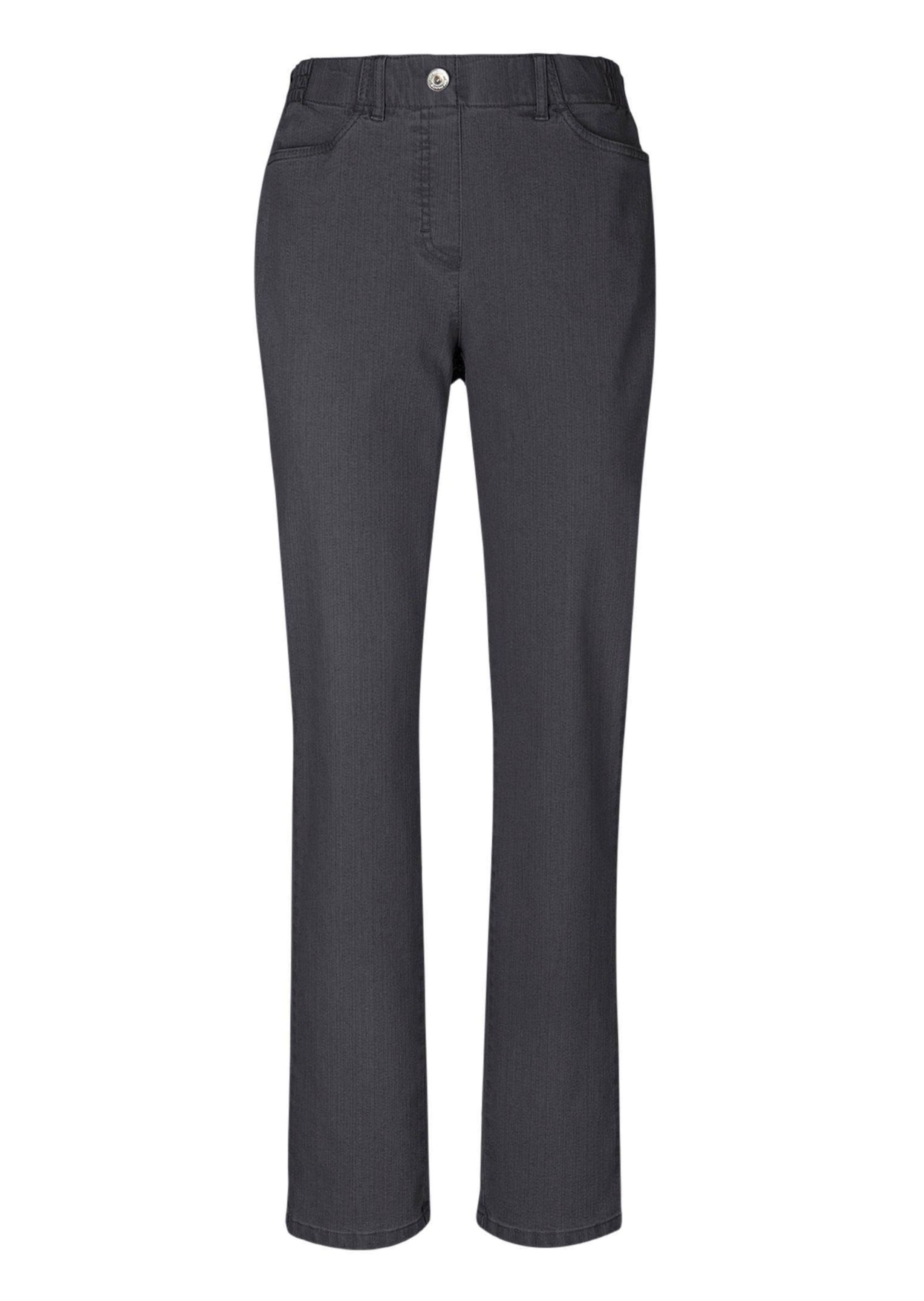 Regular-fit-Jeans GOLDNER "Klassische Jeansschlupfhose MARTHA", Damen, Gr. 38, N-Gr, grau (anthrazit), Obermaterial: 78% Baumwolle CO. 20% Polyester PES. 2% Elasthan EL., Jeans