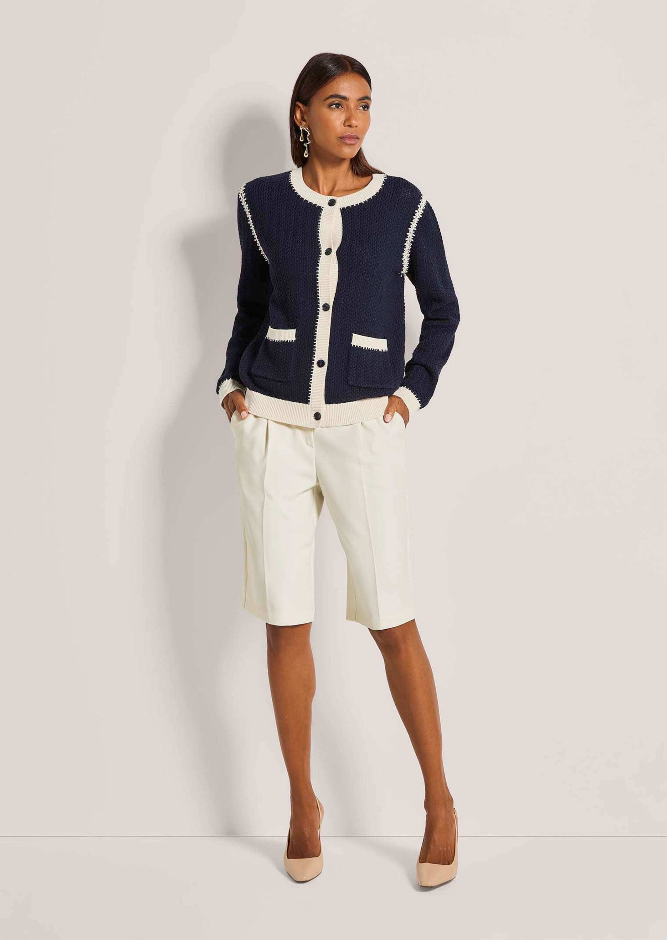 MADELEINE Strickjacke »Strickjacke Langarm Cardigan mit Zopfmuster, Kaschmir-Mix«