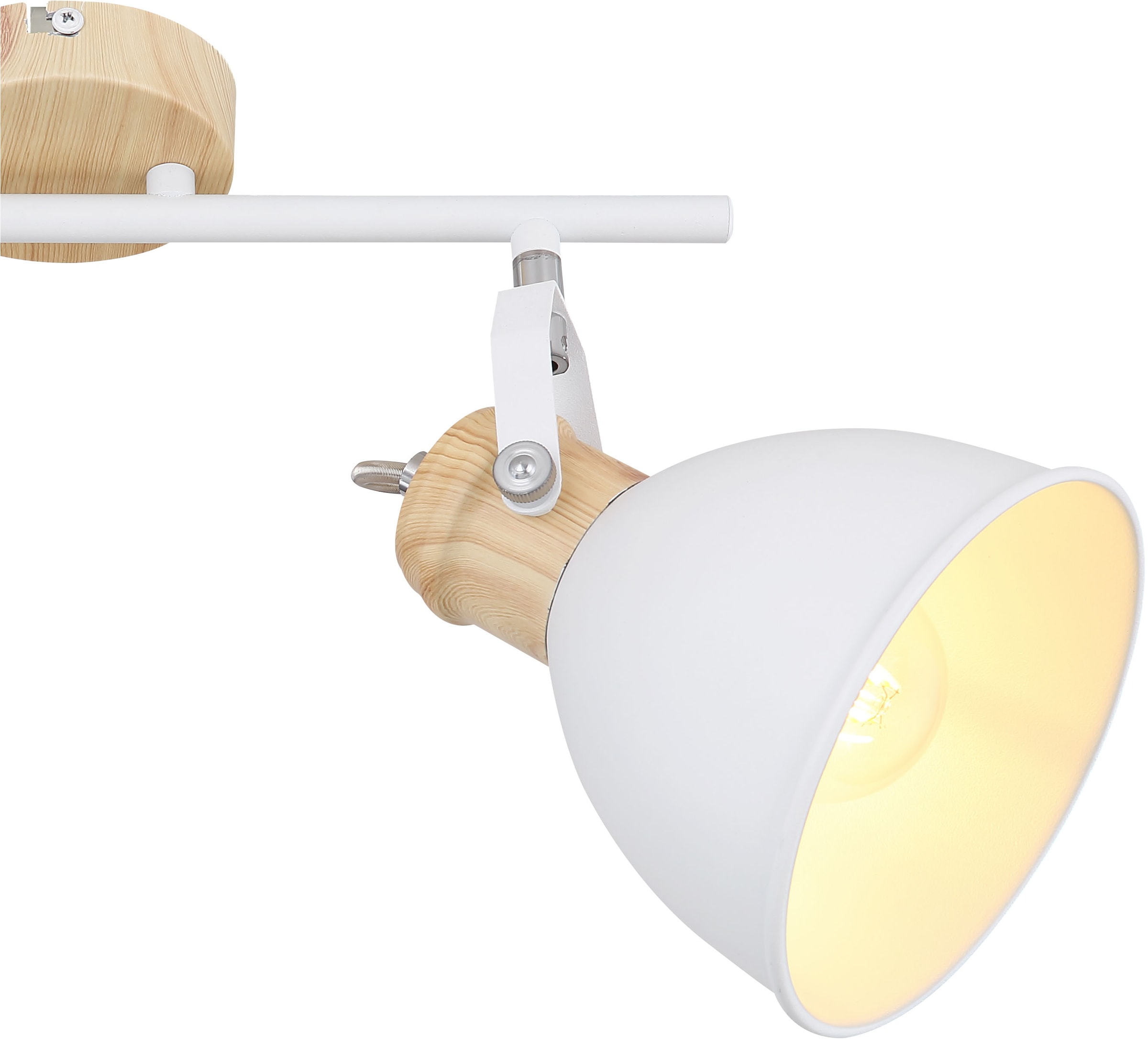 GLOBO LIGHTING Deckenstrahler »WIHO«, Leuchtmittel E27 | ohne Leuchtmittel, Deckenspot/weiß/holzoptik/Flur/Wohnzimmer