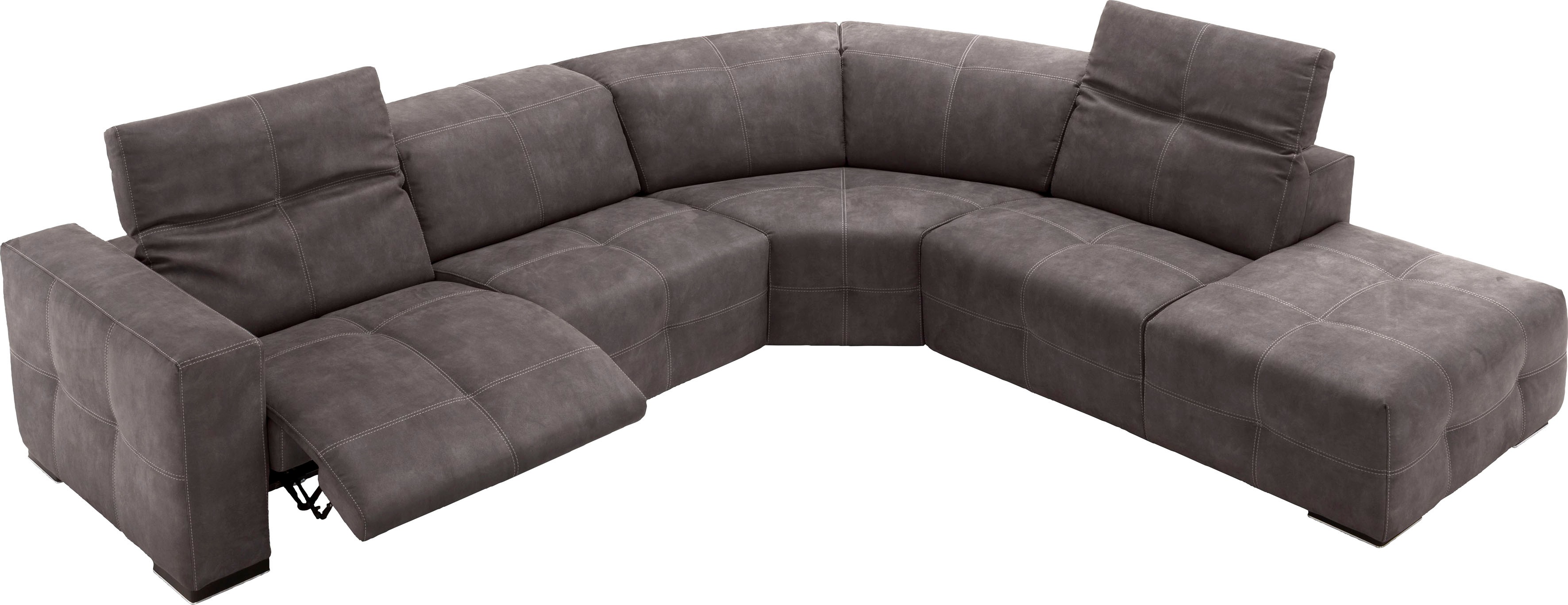 Egoitaliano Ecksofa "Sauvanne, Designsofa der Extraklasse, elegant und bequem, L-Form" wahlweise mit elektrischer Relaxfunktion, Kopfteilverstellung
