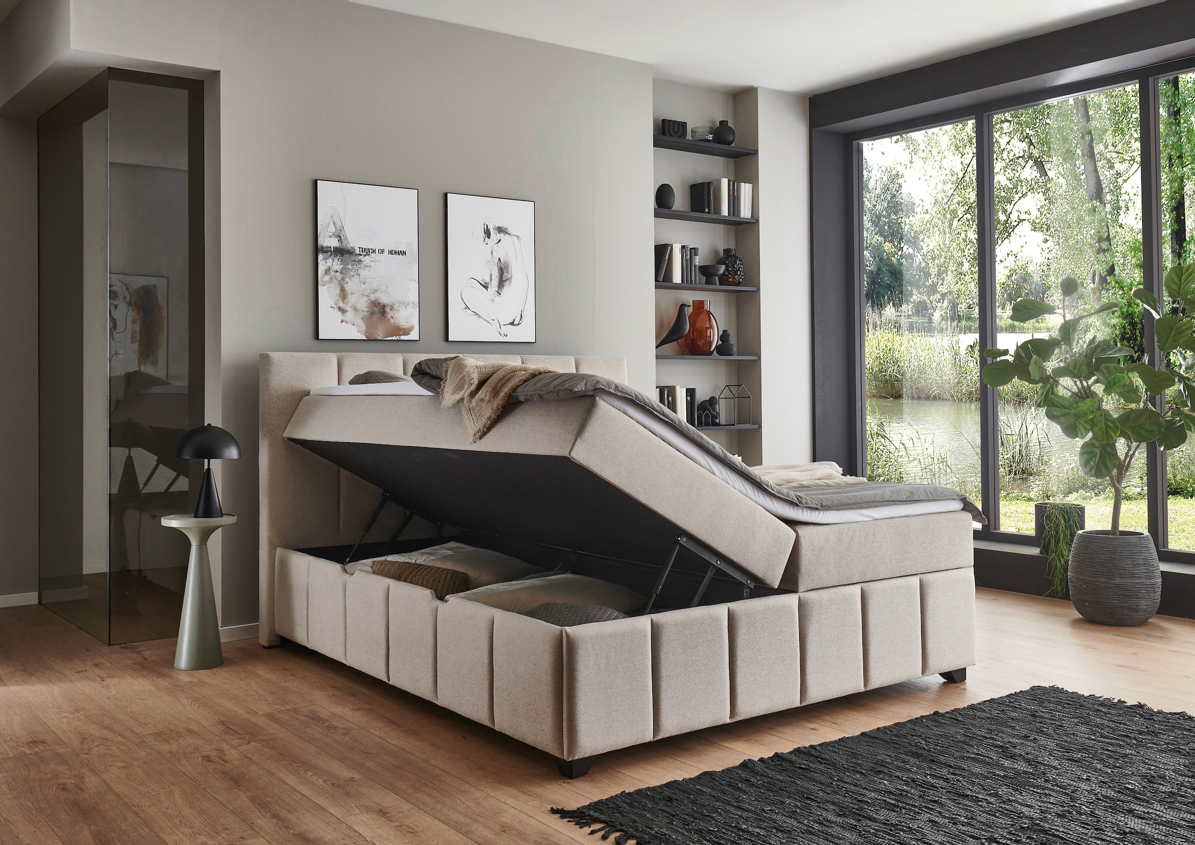 Home affaire Boxbett »Bellah inkl. Bettkasten, erhältlich in der Breite 180x200cm« inkl. PU-Schaum-Topper