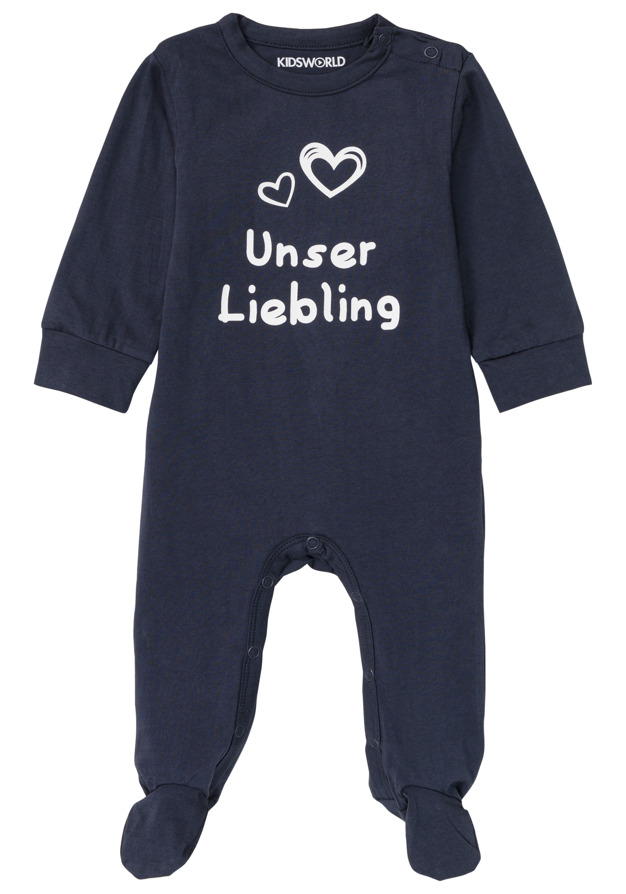 KIDSWORLD Schlafoverall "Baby-Schlafanzug, Unser Liebling" aus Bio-Baumwolle