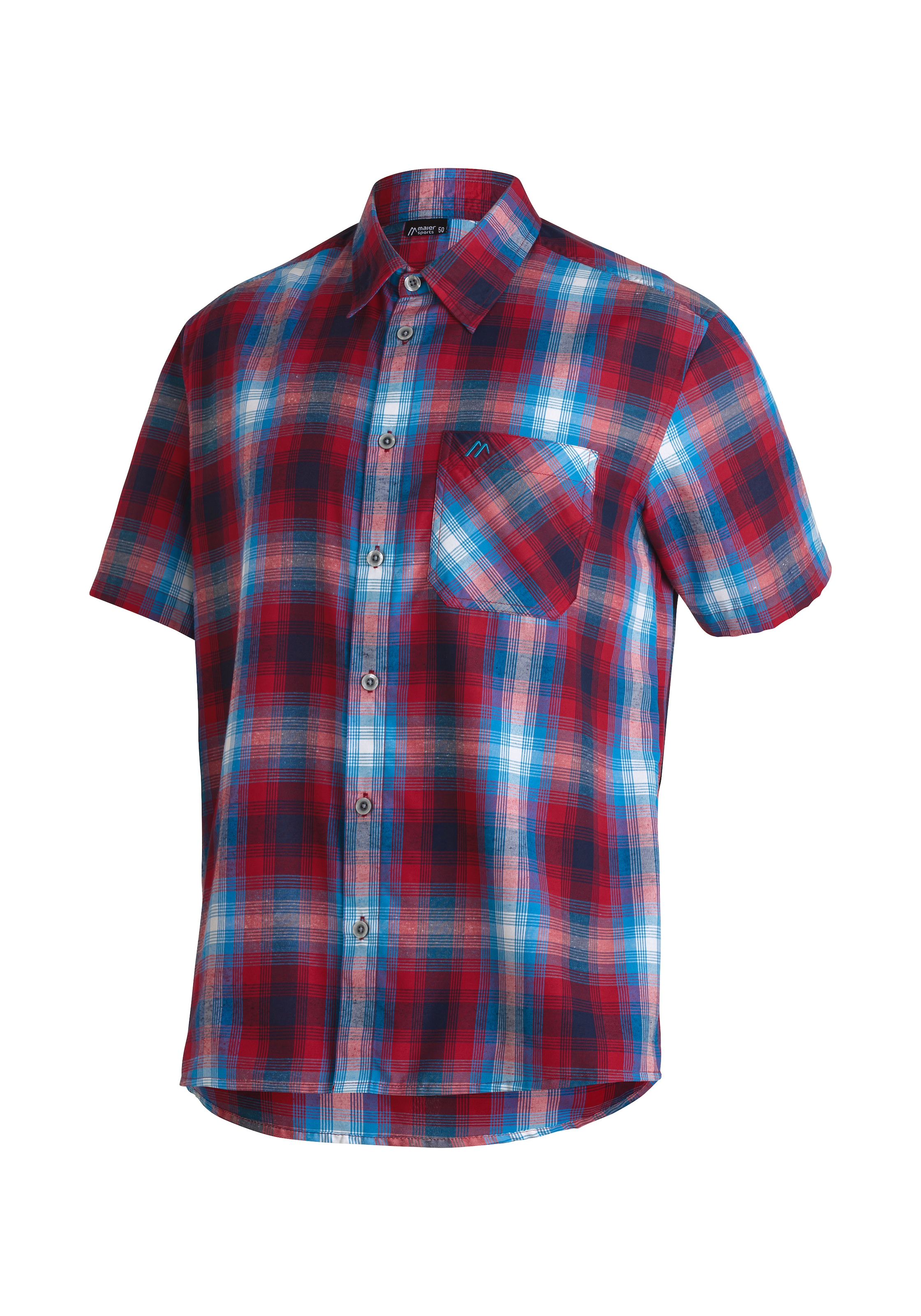 Maier Sports Funktionshemd "Mauro" Herren Hemd kurzarm, karriertes Freizeit günstig online kaufen