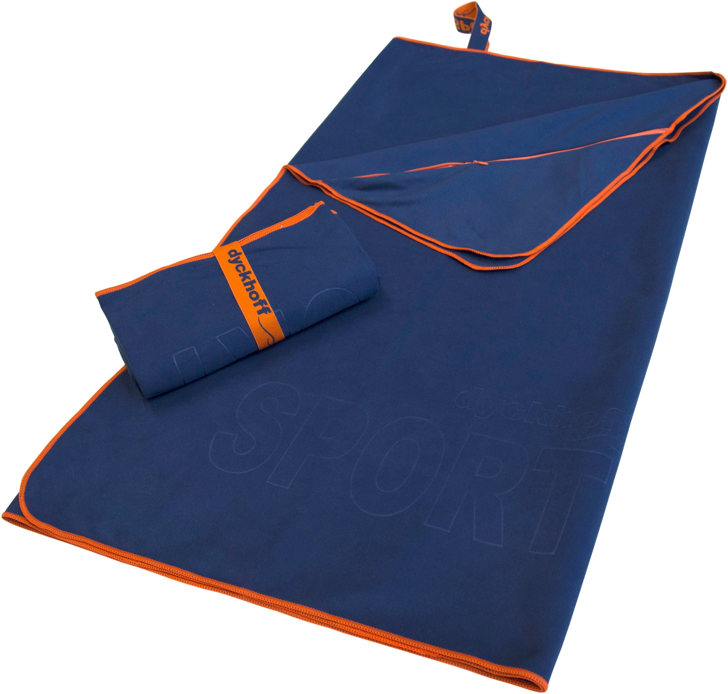 Sporthandtuch DYCKHOFF, B:60cm L:120cm, blau, Microfaser, Obermaterial: 90% Polyester, 10% Polyamid, Handtücher, "Mikrofaser Sporttuch", auch als 2er