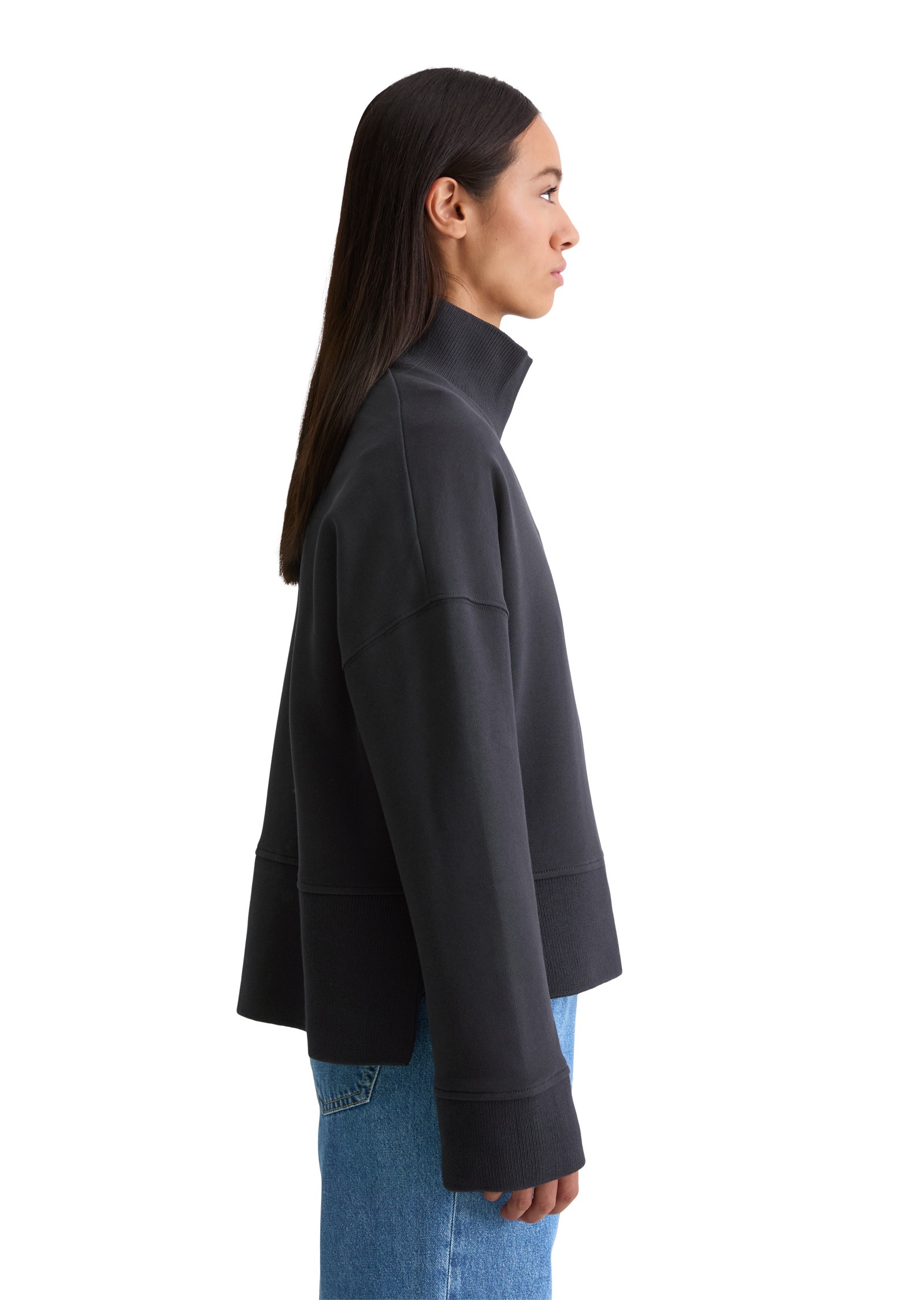 Marc OPolo Sweatshirt "mit breitem Rippstrick-Bund" günstig online kaufen