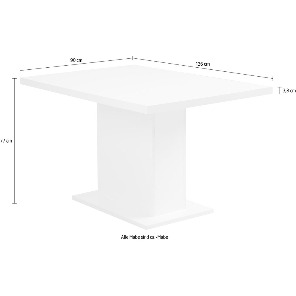 Home affaire Säulen-Esstisch »Cross«, (Breite 136 cm)