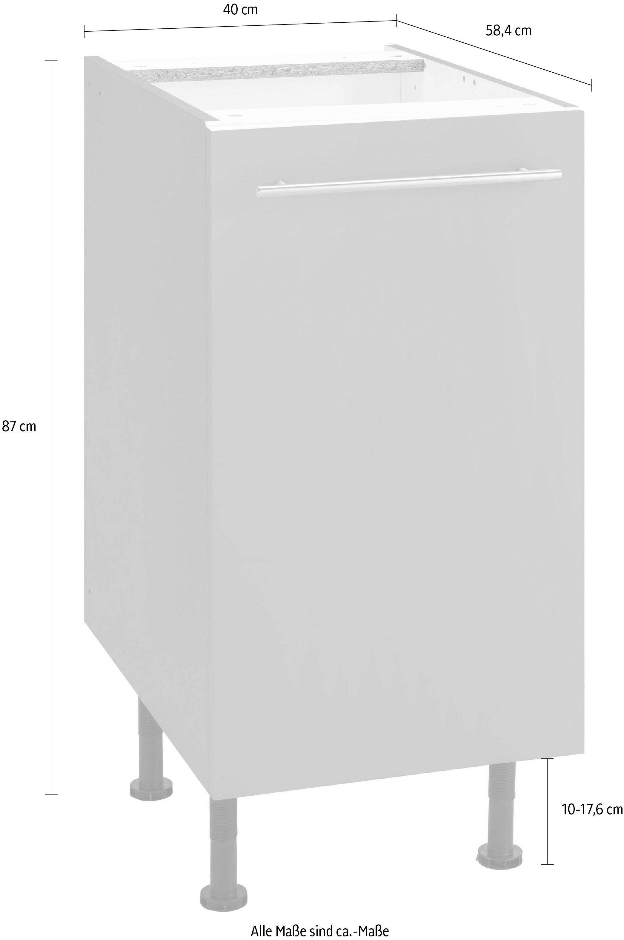 OPTIFIT Unterschrank »Bern«, 40 cm breit, mit 1 Tür mit höhenverstellbaren Füßen, mit Metallgriff