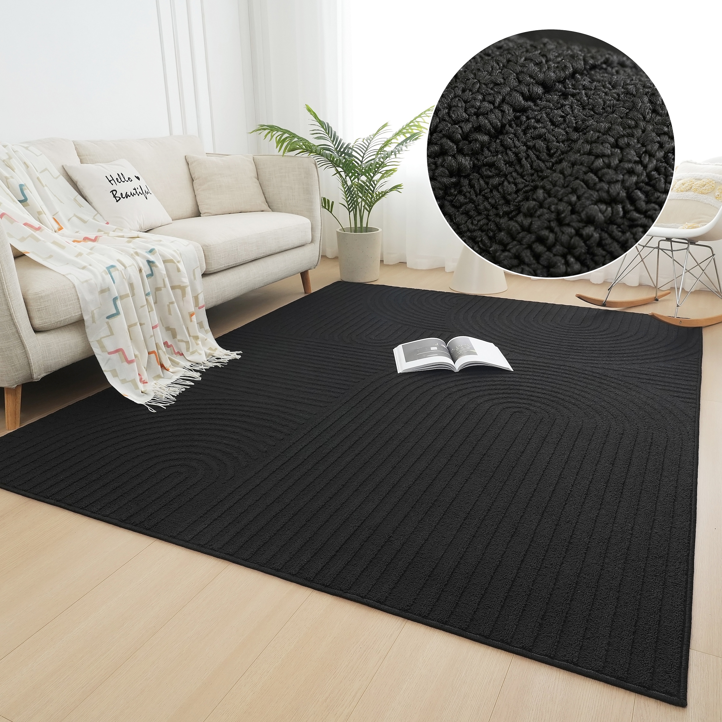 my home Teppich "Jola Hoch-Tief-Design, Scandi-Look, Zen" rechteckig 10 mm günstig online kaufen