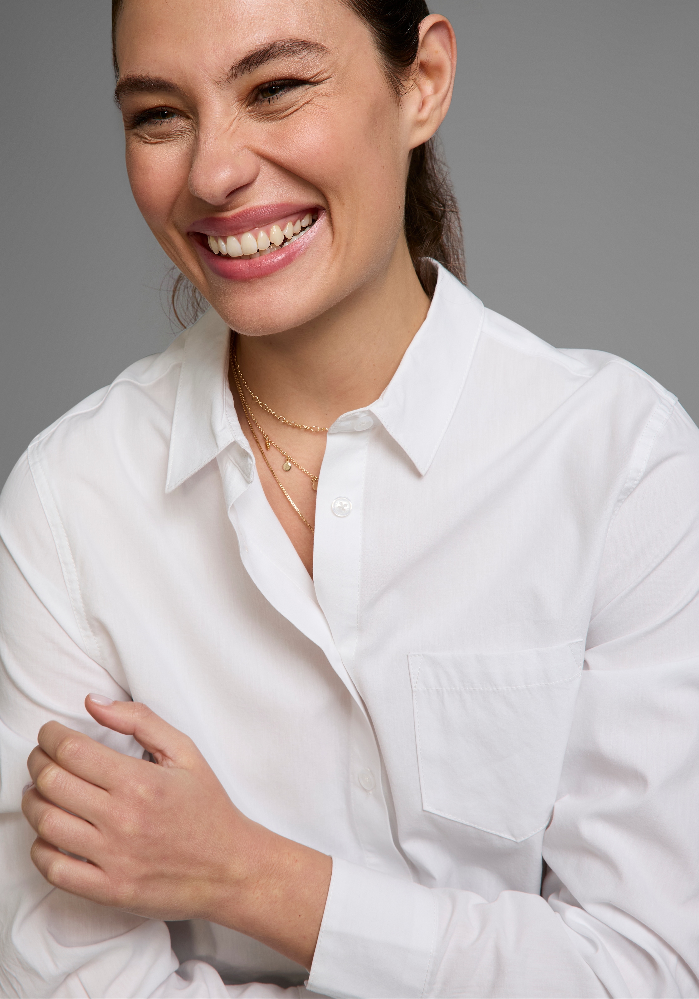 Laura Scott Longbluse, mit Brusttasche