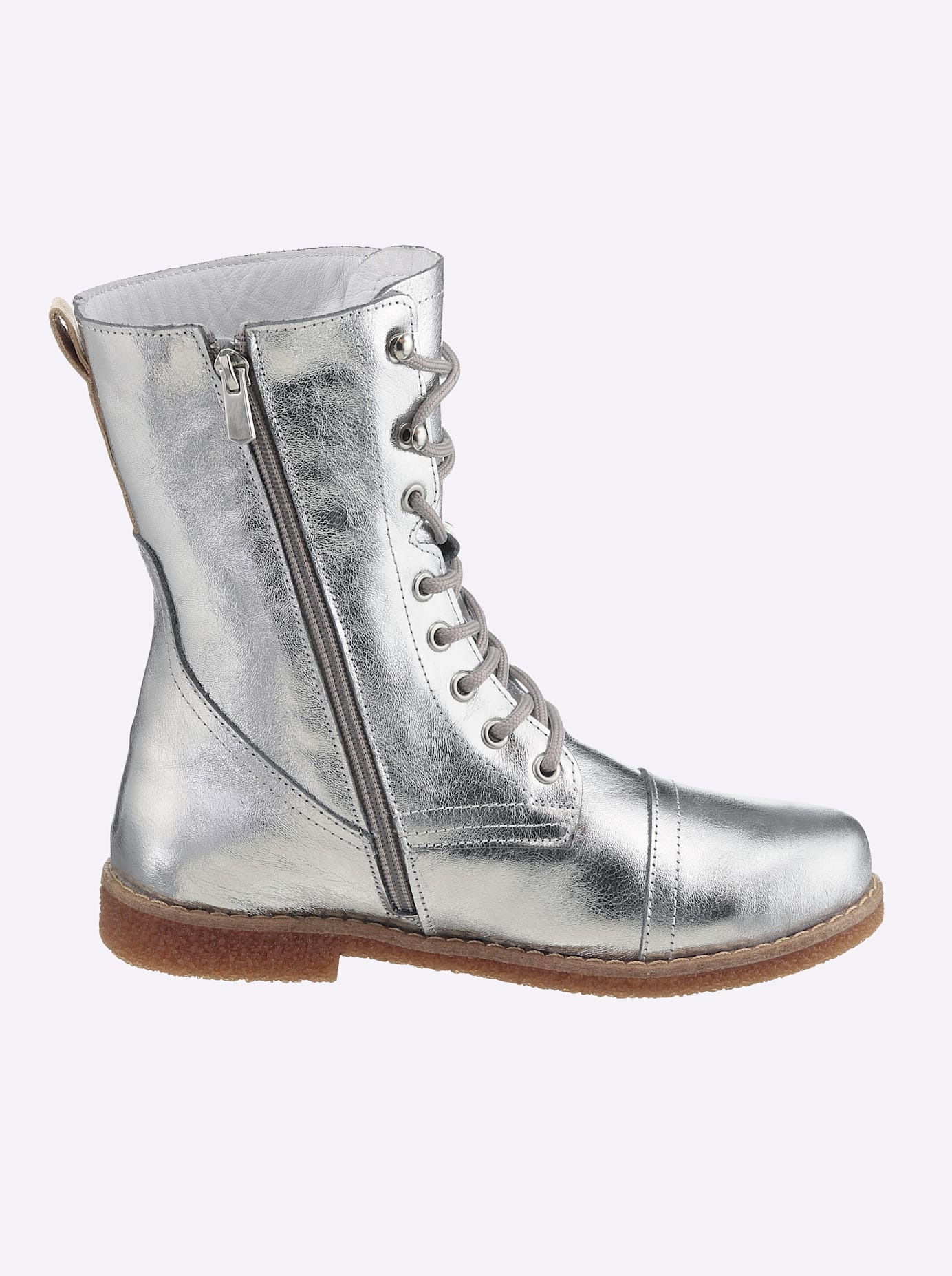 Andrea Conti Lace-Up Ankle Boots Silver 42 3