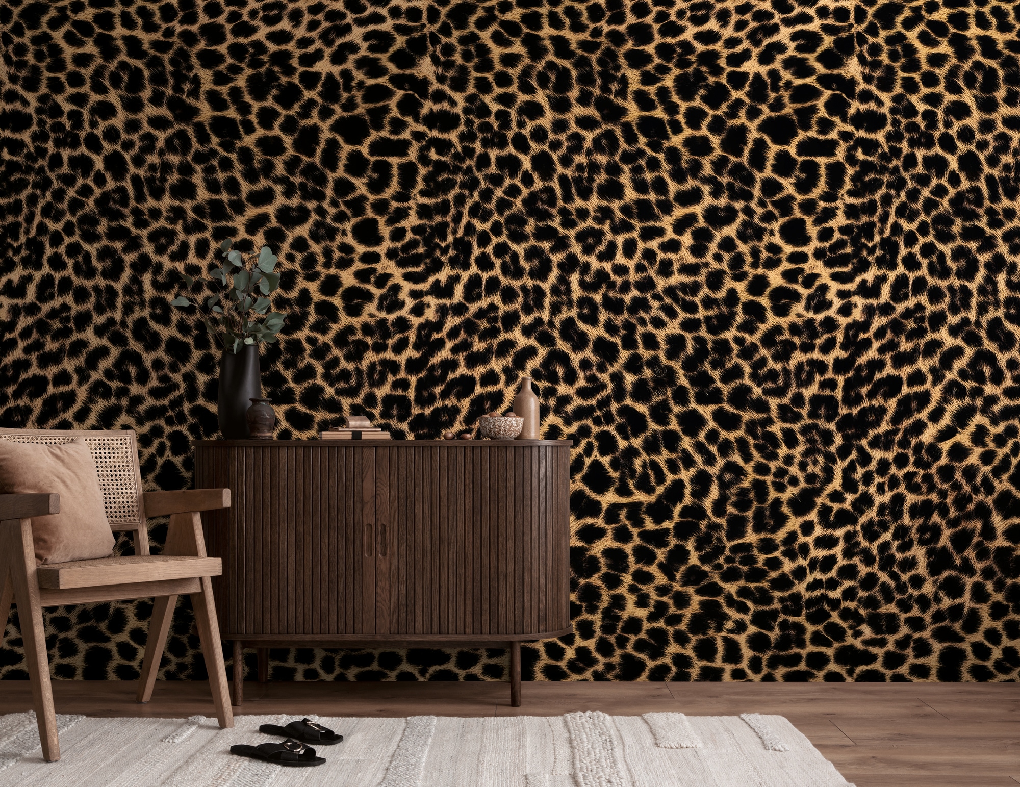 living walls Fototapete "The Wall 4 Eyecatcher – Luxuriöses Leopardenmuster Vlies-Fototapete" Motiv matt leicht strukturiert Luxuriöses Leopardenmuster mit ausdrucksstarker Wirkung