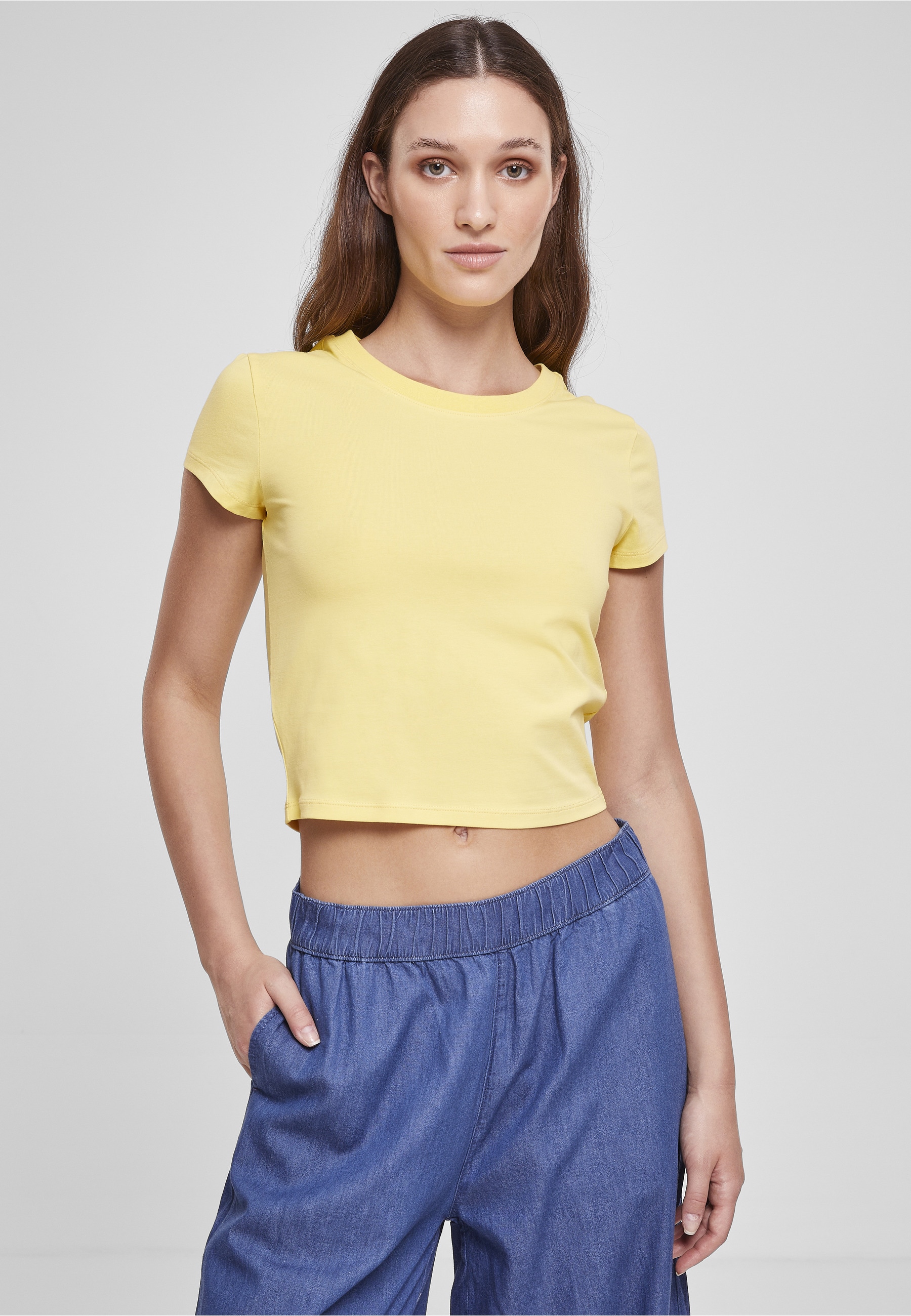 URBAN CLASSICS T-Shirt »Urban Classics Damen Ladies Stretch Jersey Cropped Tee« 1 Stk.
