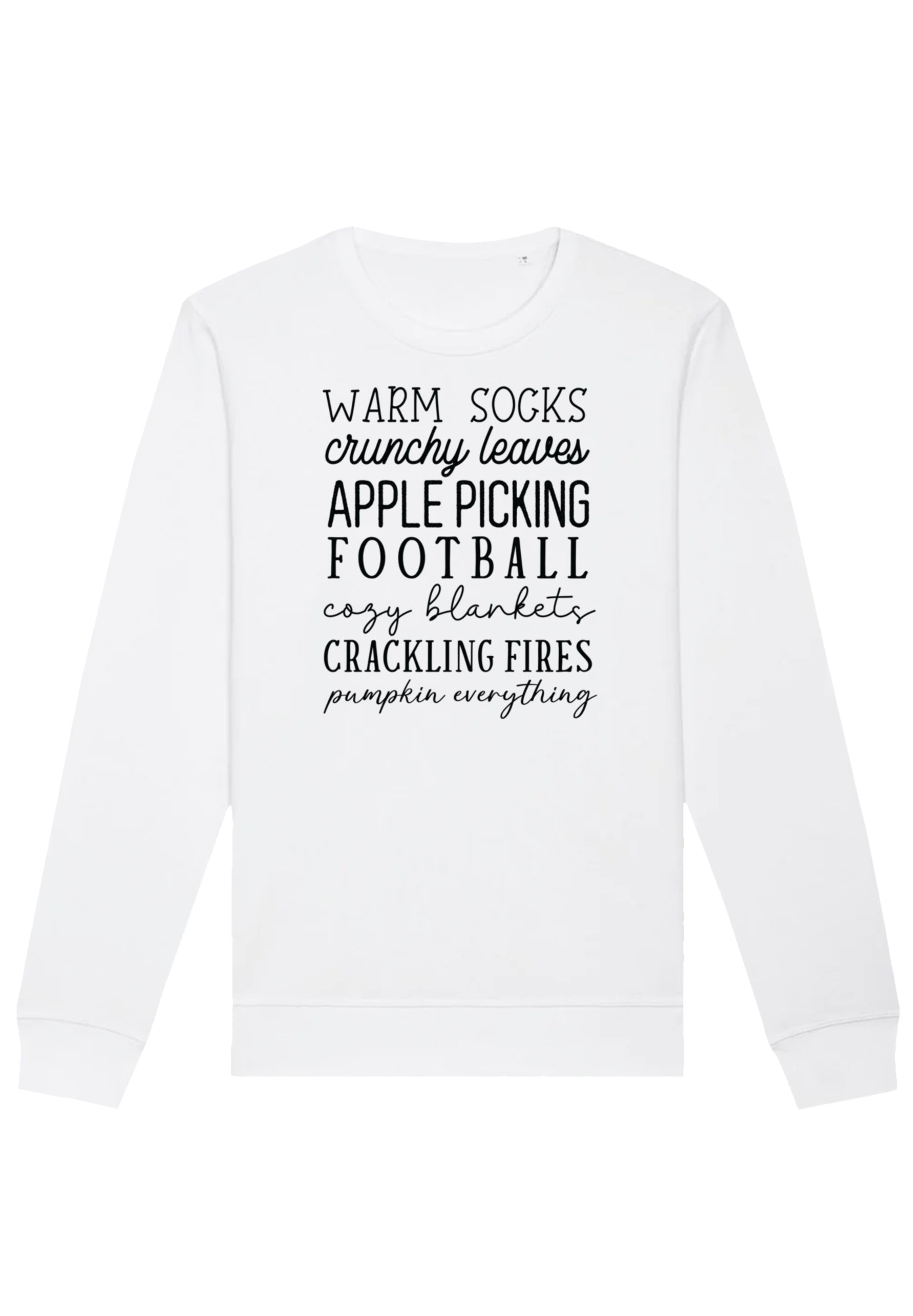 F4NT4STIC Sweatshirt "Fall Writing Socks leaves football apples", Premium Q günstig online kaufen