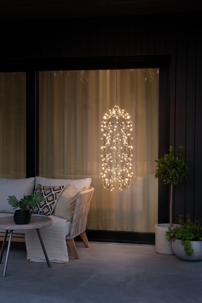 KONSTSMIDE LED-Lichtervorhang »Weihnachtsdeko aussen«, schwarz, 400 warm weiße Dioden