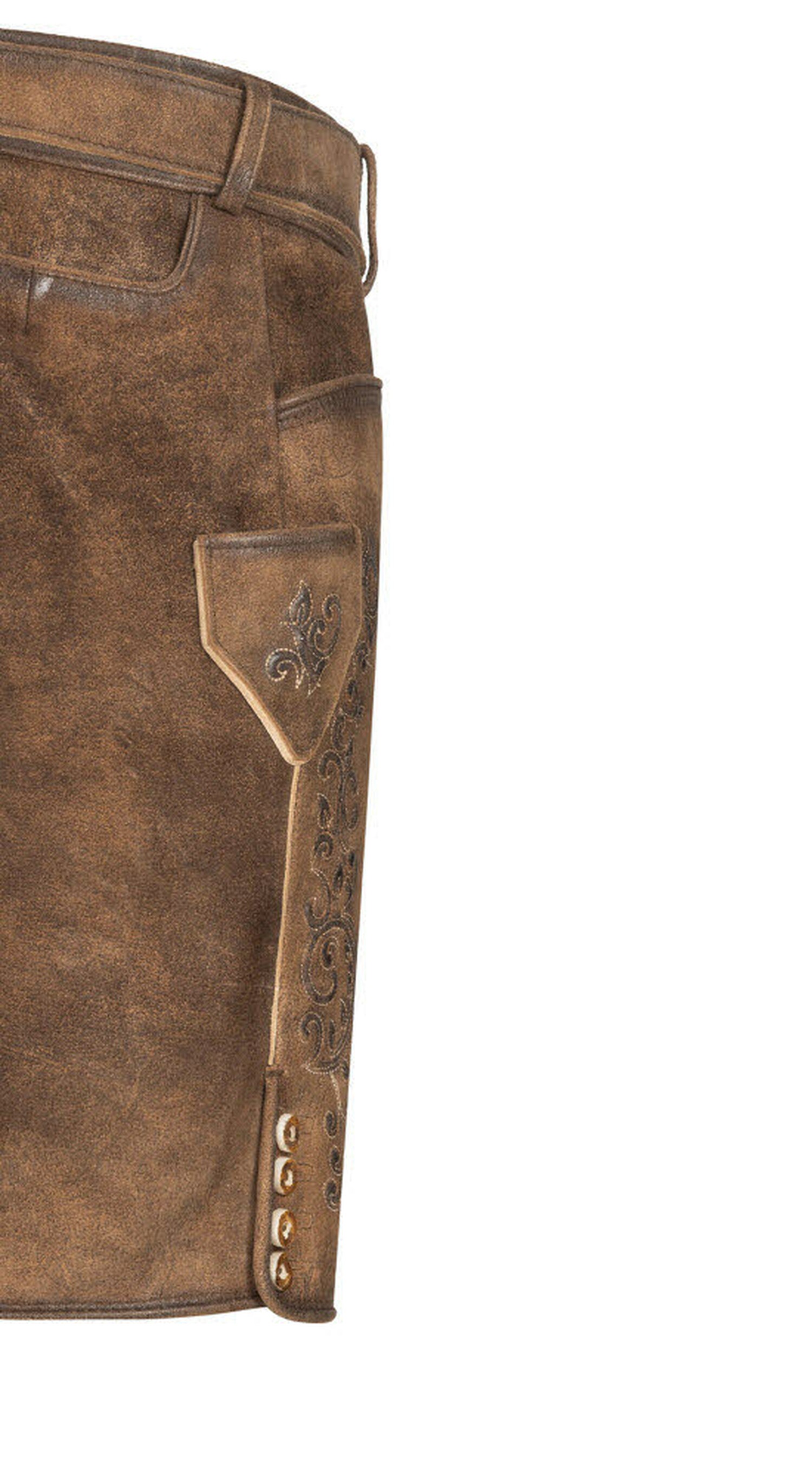 Nübler Trachtenlederhose »Lederhosen kurz Latz Obert«