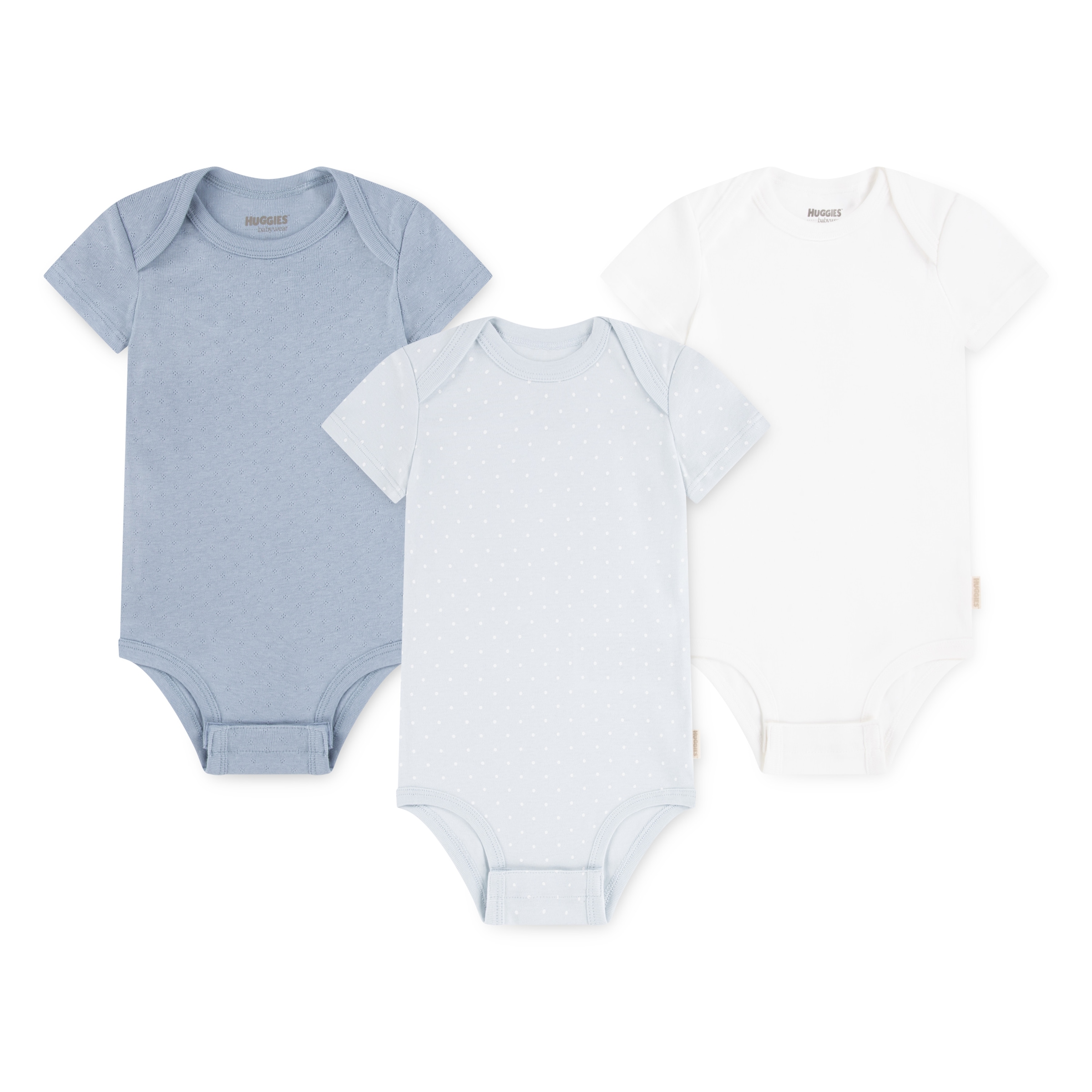 Langarmbody HUGGIES BABYWEAR "HUGB 3PK BODYSUIT", Jungen, Gr. 7 (92), N-Gr, huggies skyway, Feinripp, Obermaterial: 100% Baumwolle, unifarben, normal lang, Rundhals, abgerundeter Saum, Bodys, 3er-Pack, in Ripp-Optik 8