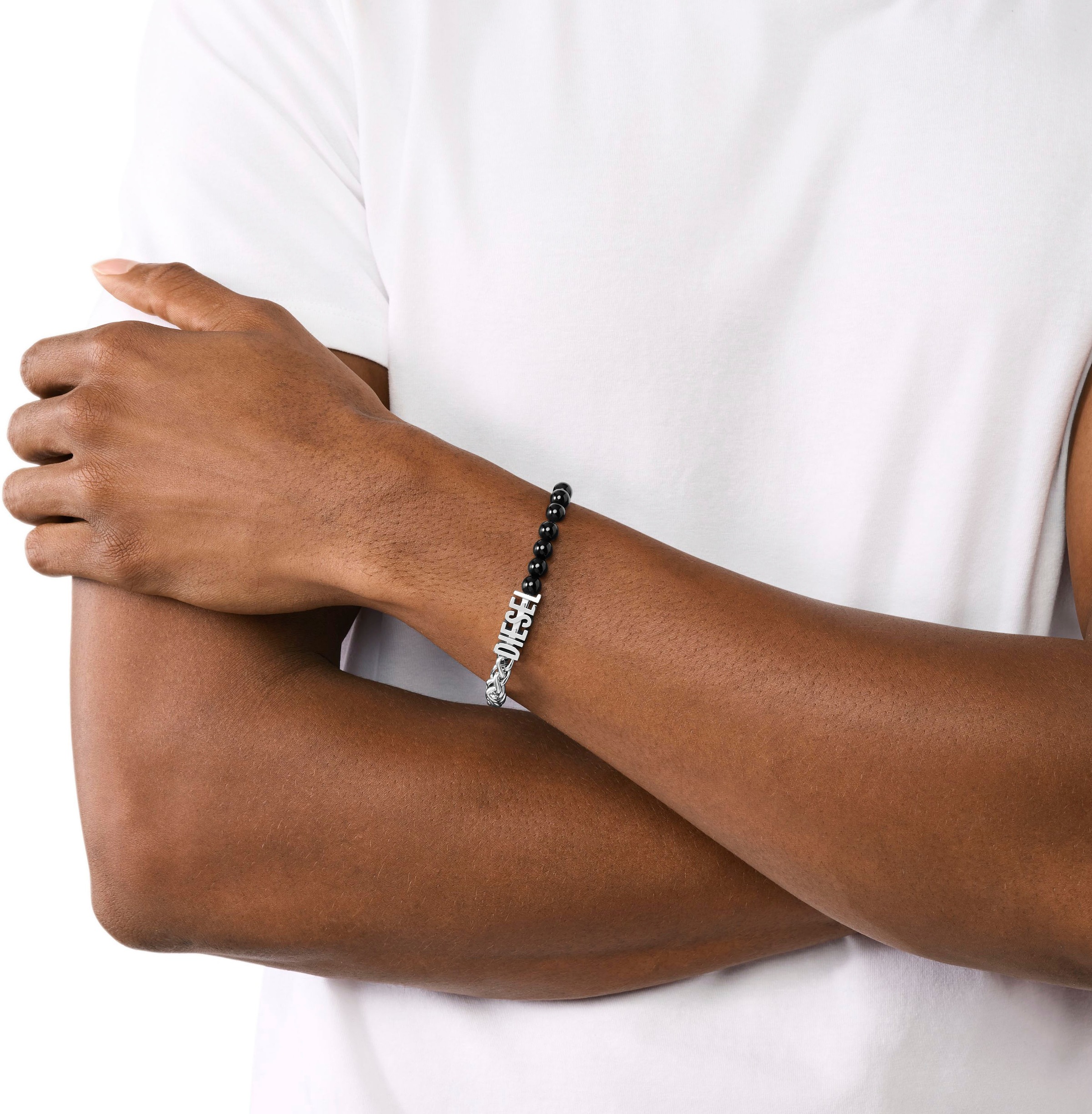 Diesel Armband »Schmuck Geschenk Edelstahl Armschmuck Armkette FONT, DX1541040«, mit Achat