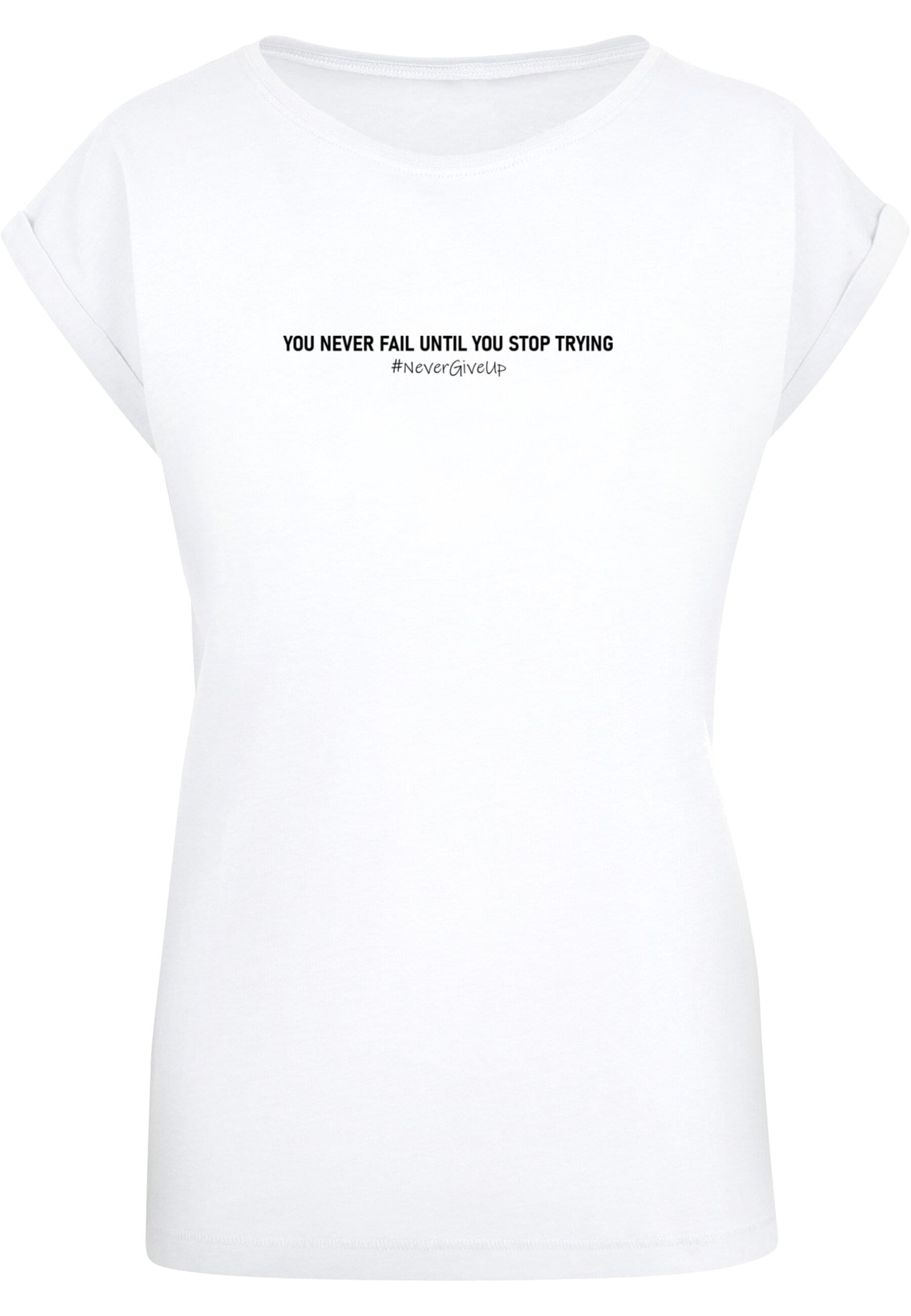 Merchcode T-Shirt "Merchcode Damen Ladies Never Give Up Extended Shoulder T günstig online kaufen