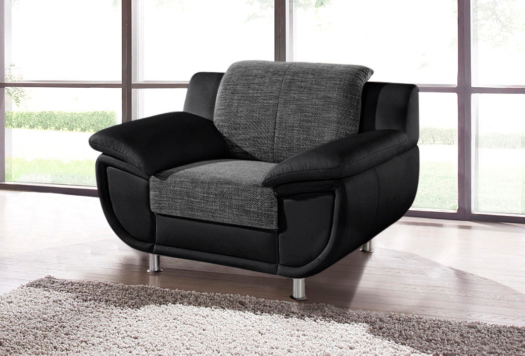 TRENDMANUFAKTUR Sessel "Rondo 3, Loungesessel, Breite 121cm" wahlweise mit komfortablem Federkern, mit extra breiten Armlehnen