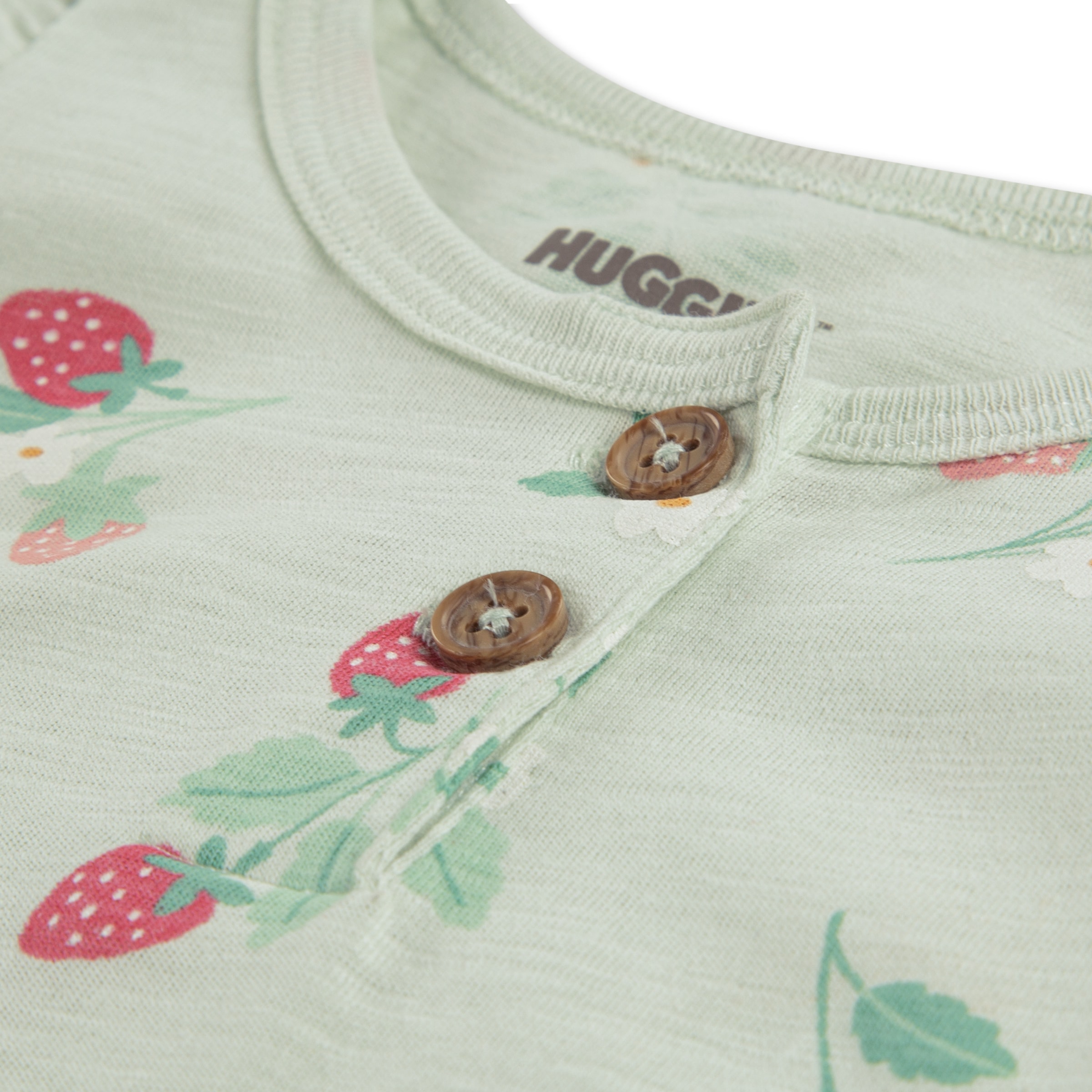 HUGGIES babywear Neugeborenen-Geschenkset »HUGG ROMPER + HAT ATTACHMENT« Set, 2 mit passendem Sonnenhut und Erdbeerprint