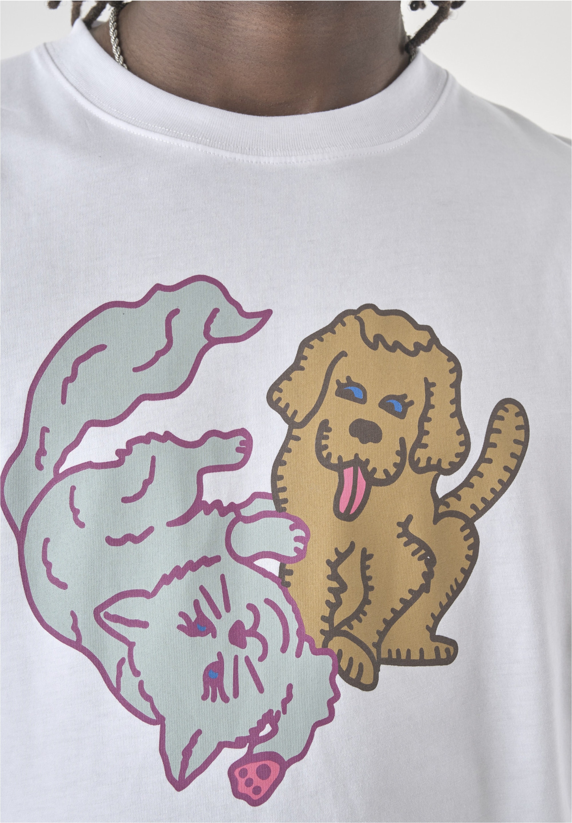 Cleptomanicx T-Shirt »Cat & Dog«, mit lockerem Schnitt