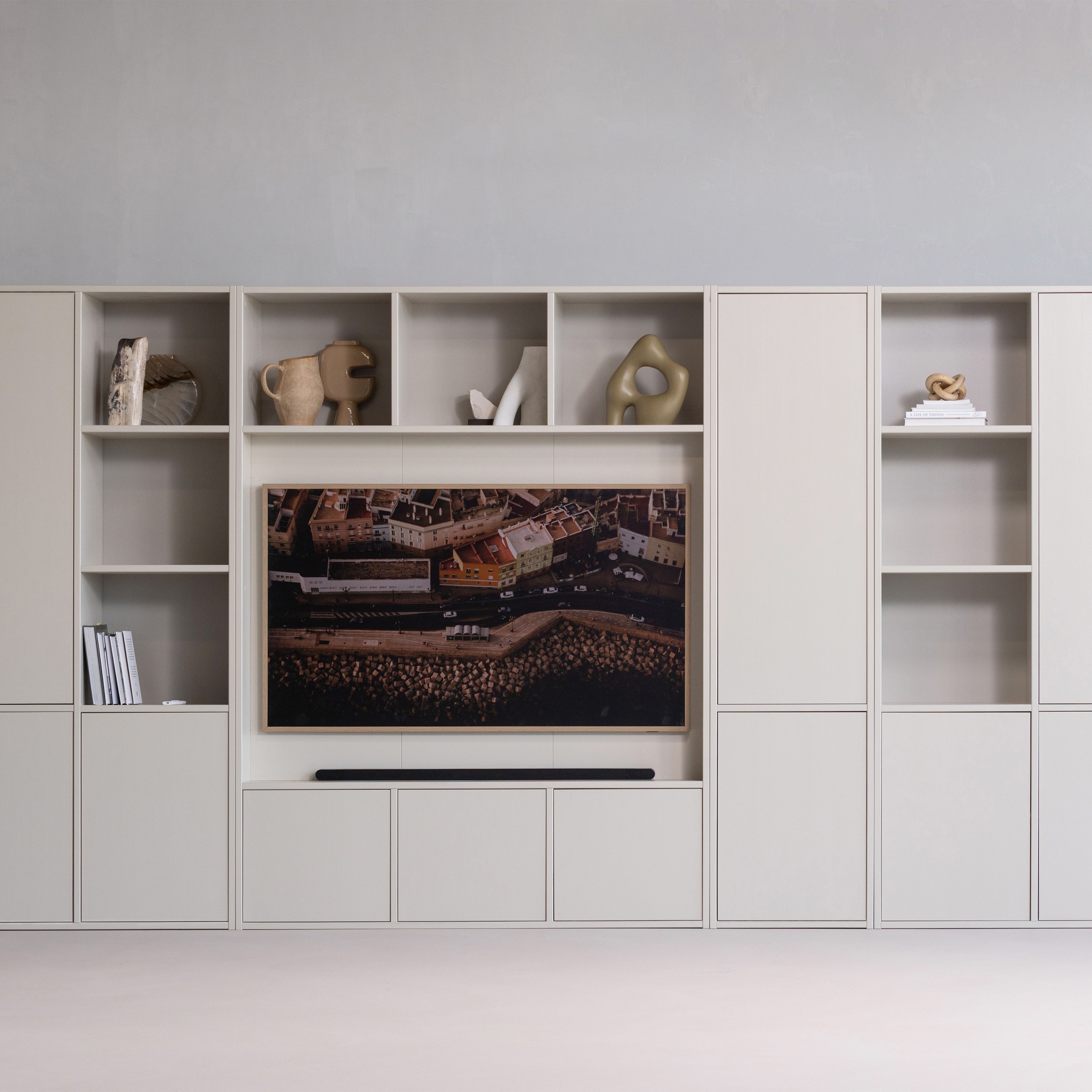 WOOOD Mehrzweckschrank »Meggy Kiefernholz Druckmechanismus, sichtbare Maserung 55x40x215 cm« Tragkraft 10 kg pro Boden, Tür beidseitig montierbar