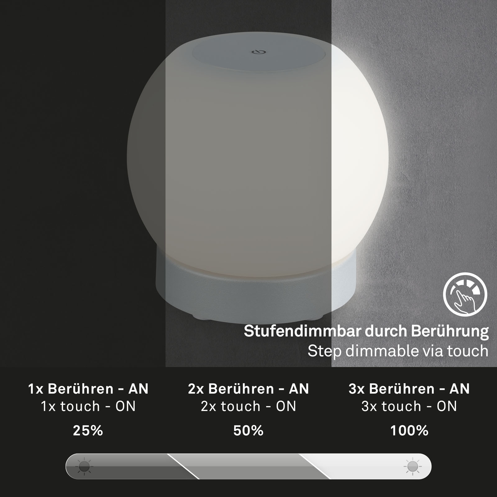Briloner Leuchten LED Dekolicht »POKA« LED-Modul 1 Stk. Warmweiß 16 x 15 cm, Indoor/Outdoor, Balkon, Wohnzimmer