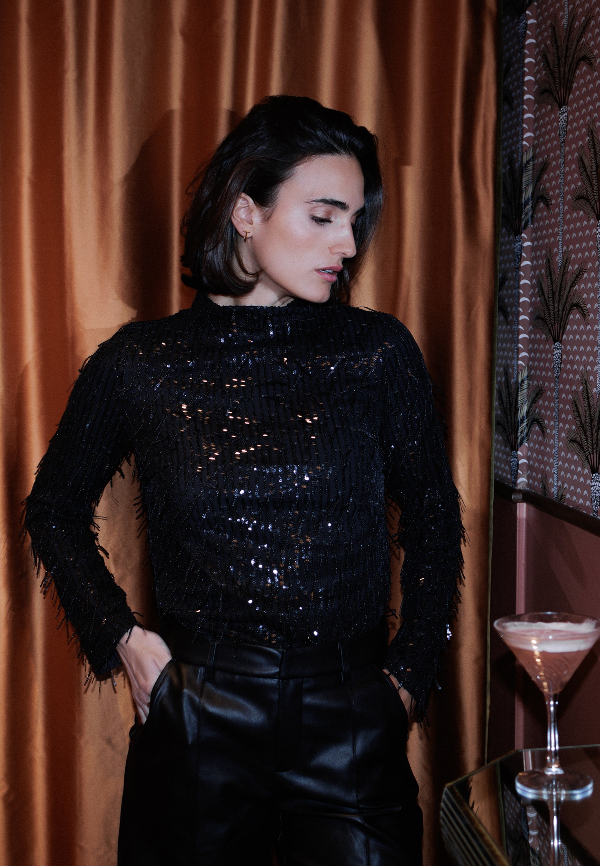 Cartoon Schlupfbluse »Damen mit Pailletten«