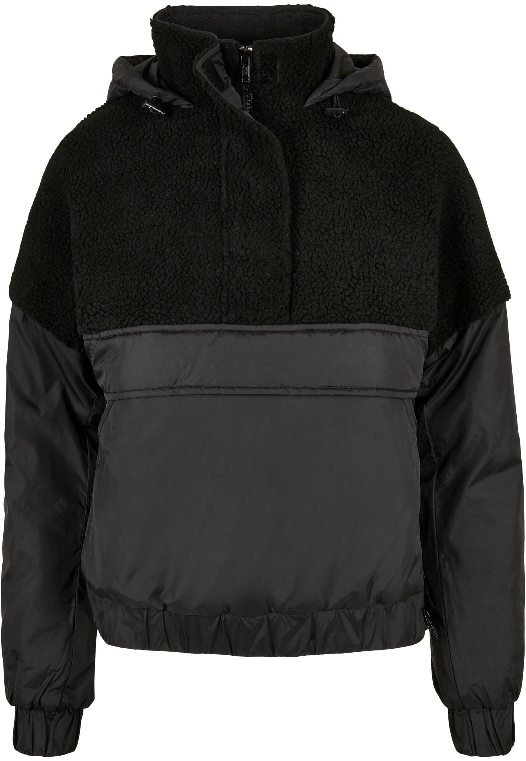 URBAN CLASSICS Winterjacke "Urban Classics Damen Ladies Sherpa Mix Pull Over Jacket", (1 St.), mit Kapuze