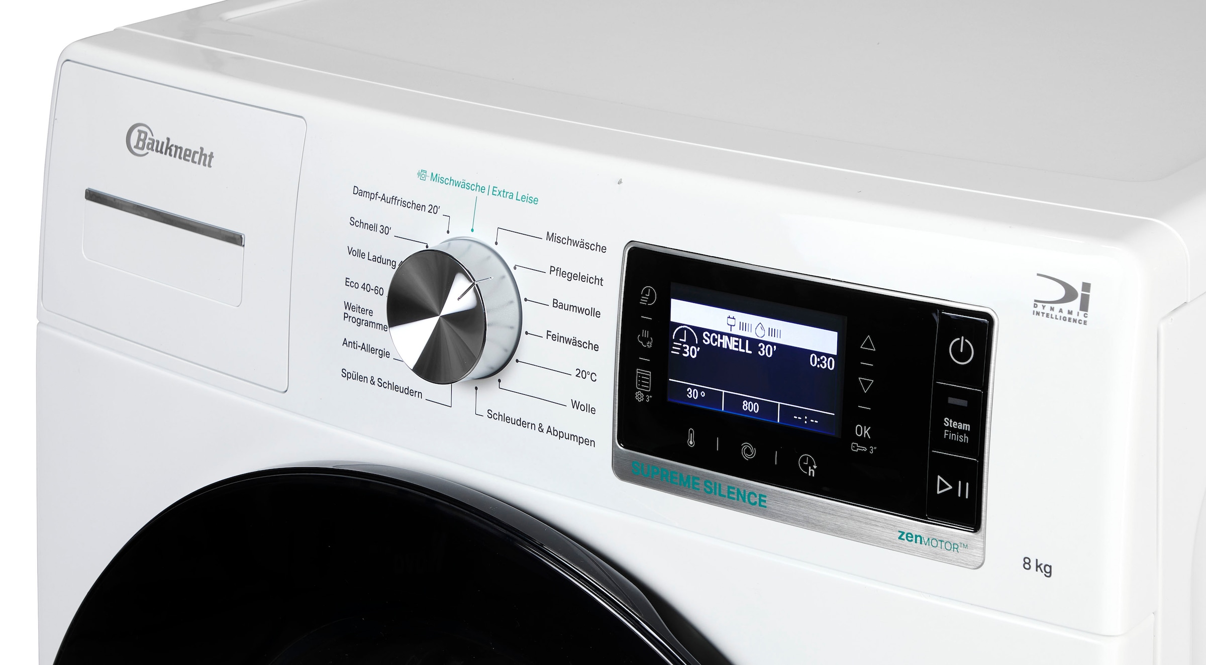 BAUKNECHT Waschmaschine »B6R 88E SILENCE DE«, 8 kg, 1400 U/min, Dampfprogramm, besonders leise, Vollwasserschutz