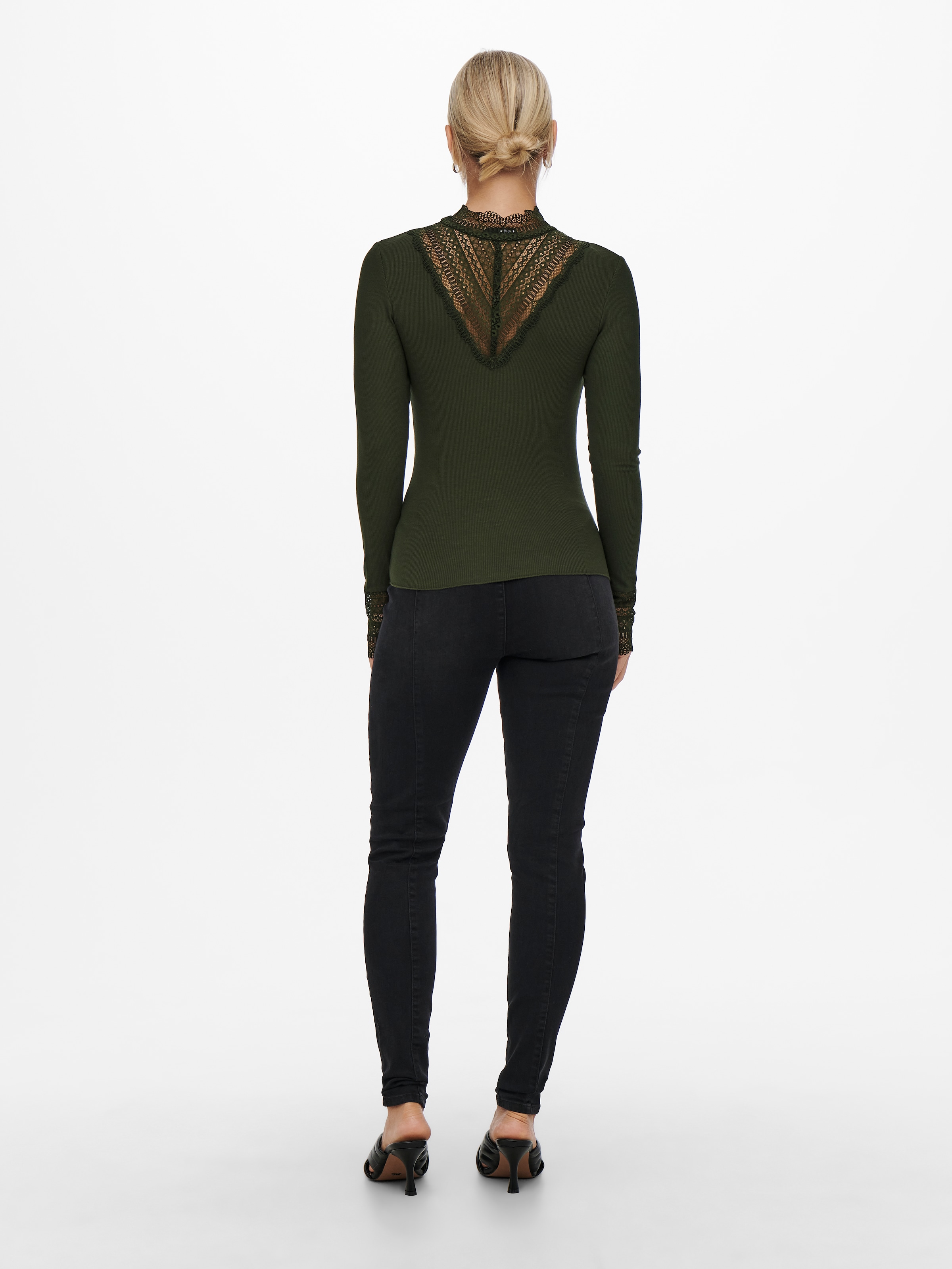 ONLY Spitzenshirt »ONLTILDE L/S HIGH NECK LACE TOP JRS«