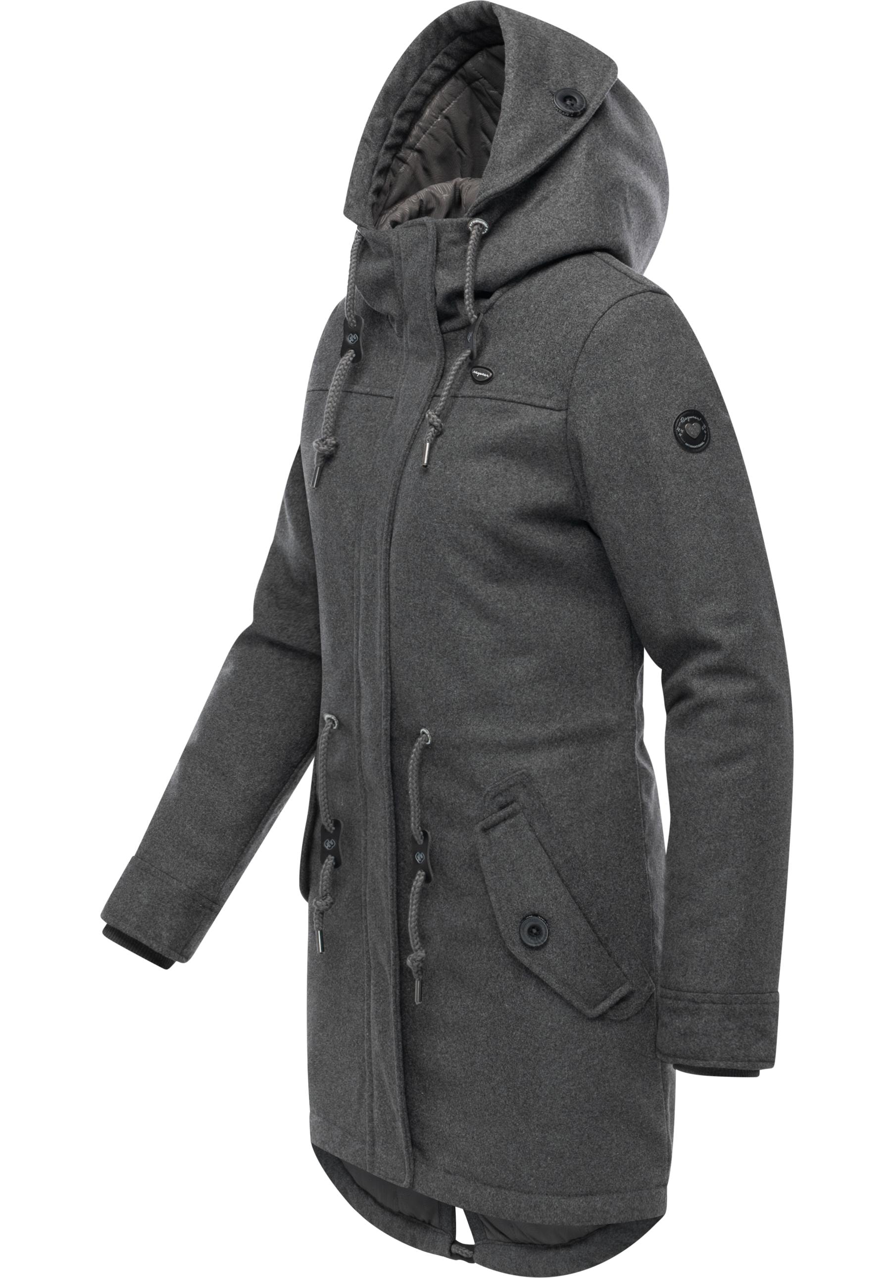 Ragwear Wintermantel »Ellba Coat A YOUMODO« Warmer Damen Winterparka mit großer Kapuze